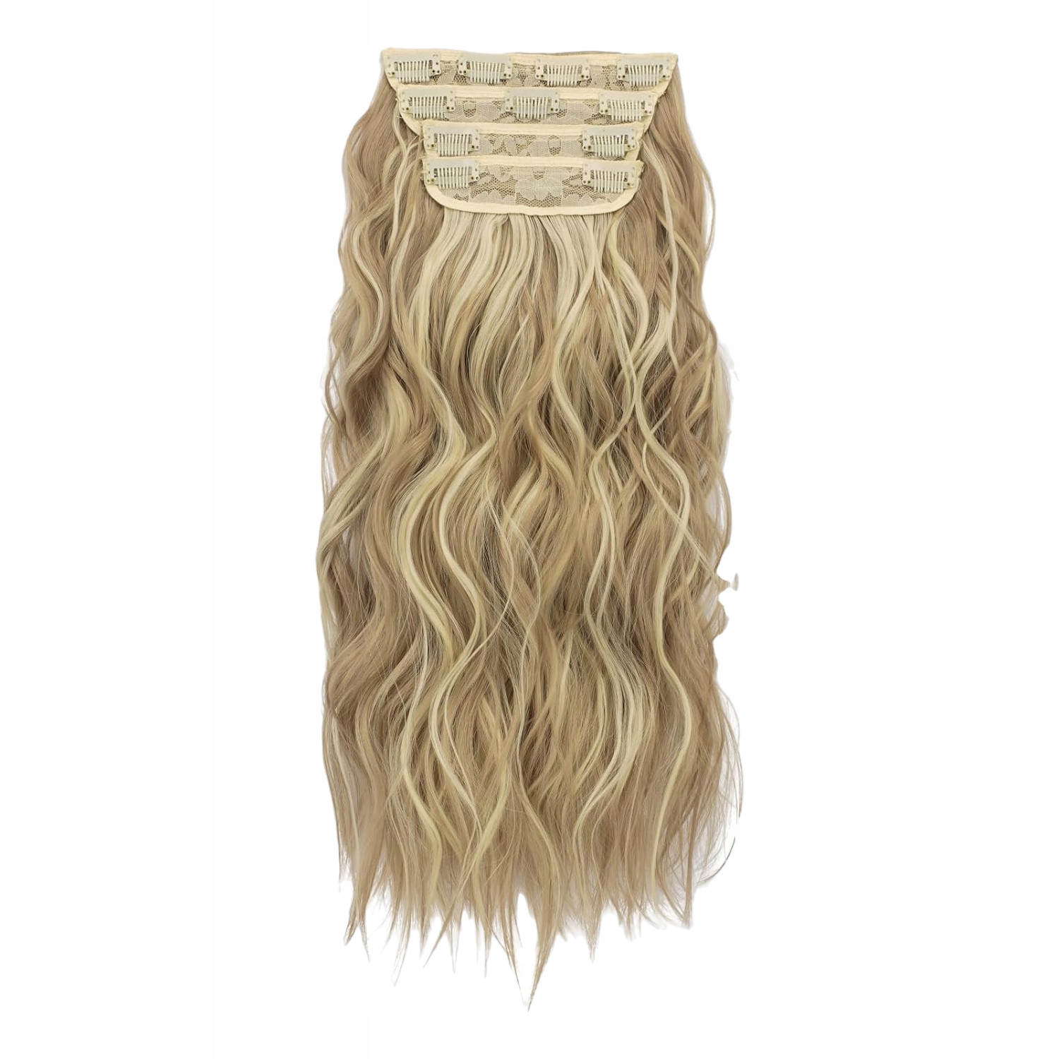 Feshfen Syntetické vlnité vlasy clip-in 50 cm 4 ks Špinavý Blond