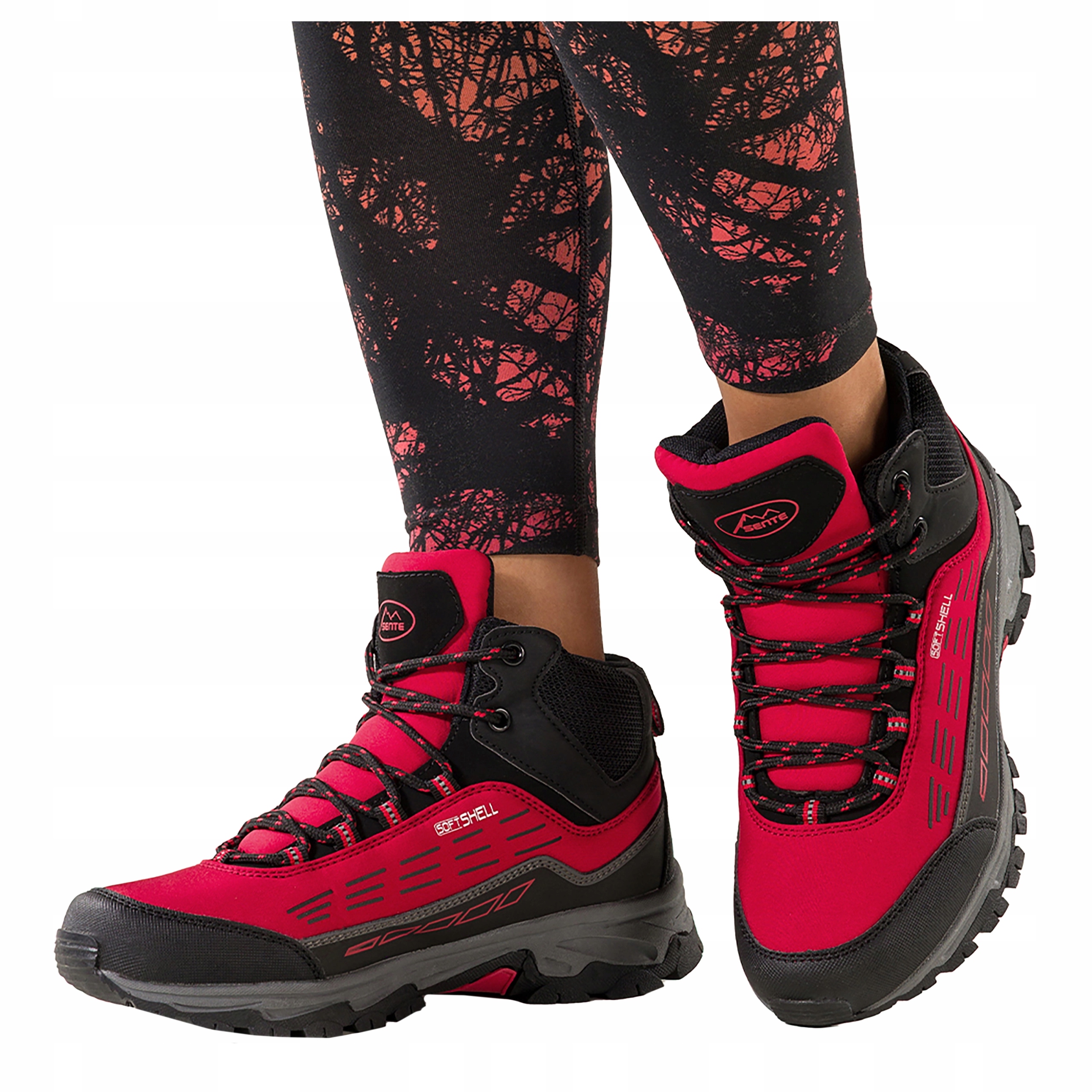 Trekové Boty Červené Dámské Šněrovací Sportovní Softshell vel. 39