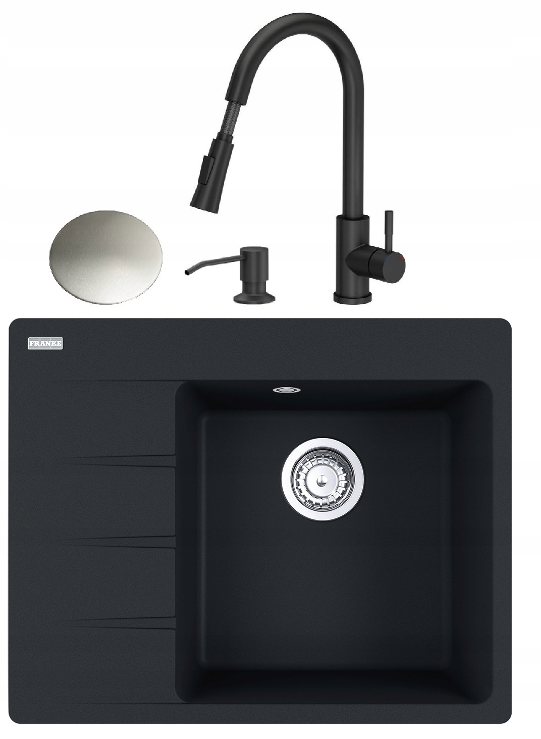 Zlew Franke Centro Cng 611-62 Tl Pk Czarny+bateria