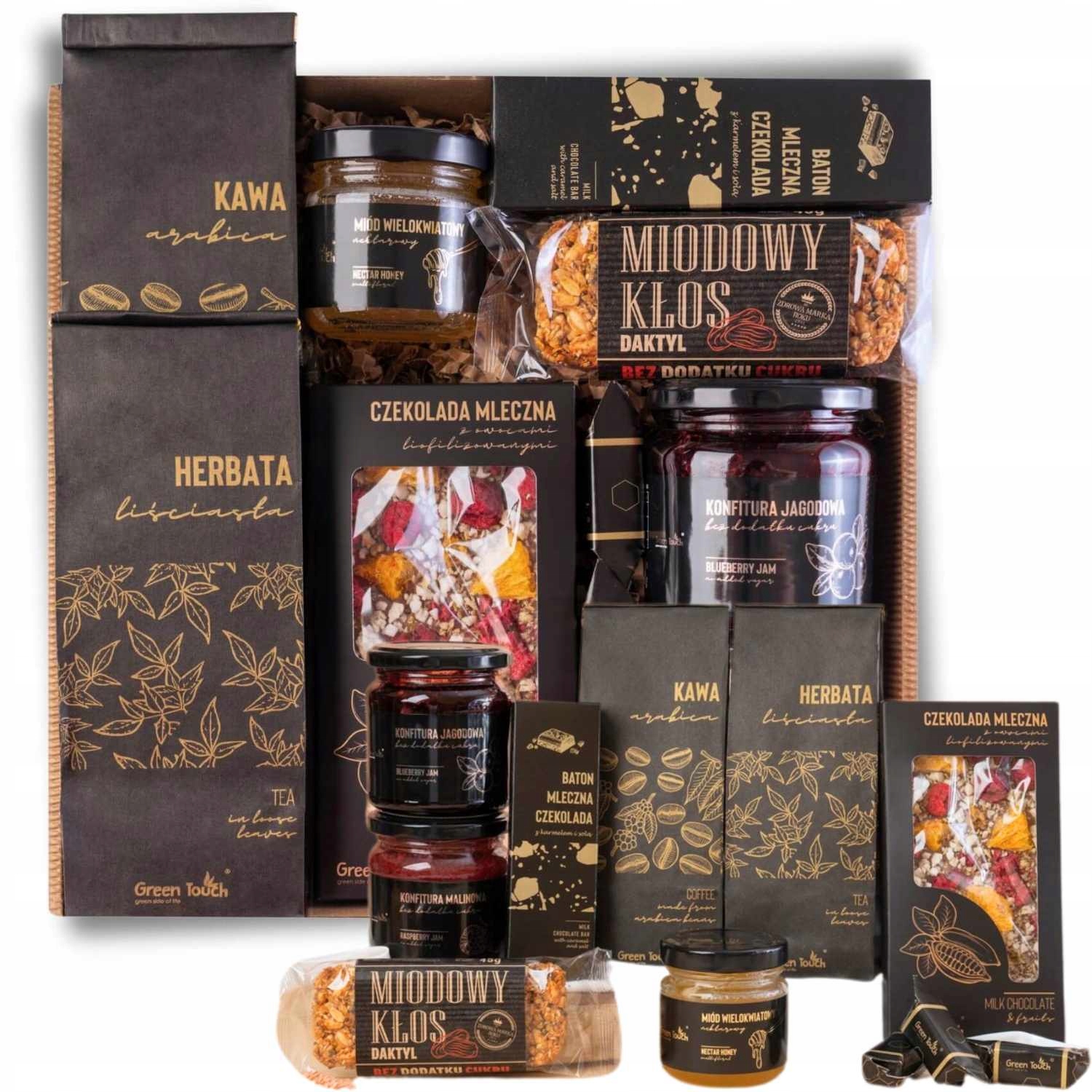 Kosz Prezentowy Zestaw Herbata Kawa Czekolada Na Wielkanoc Upominek