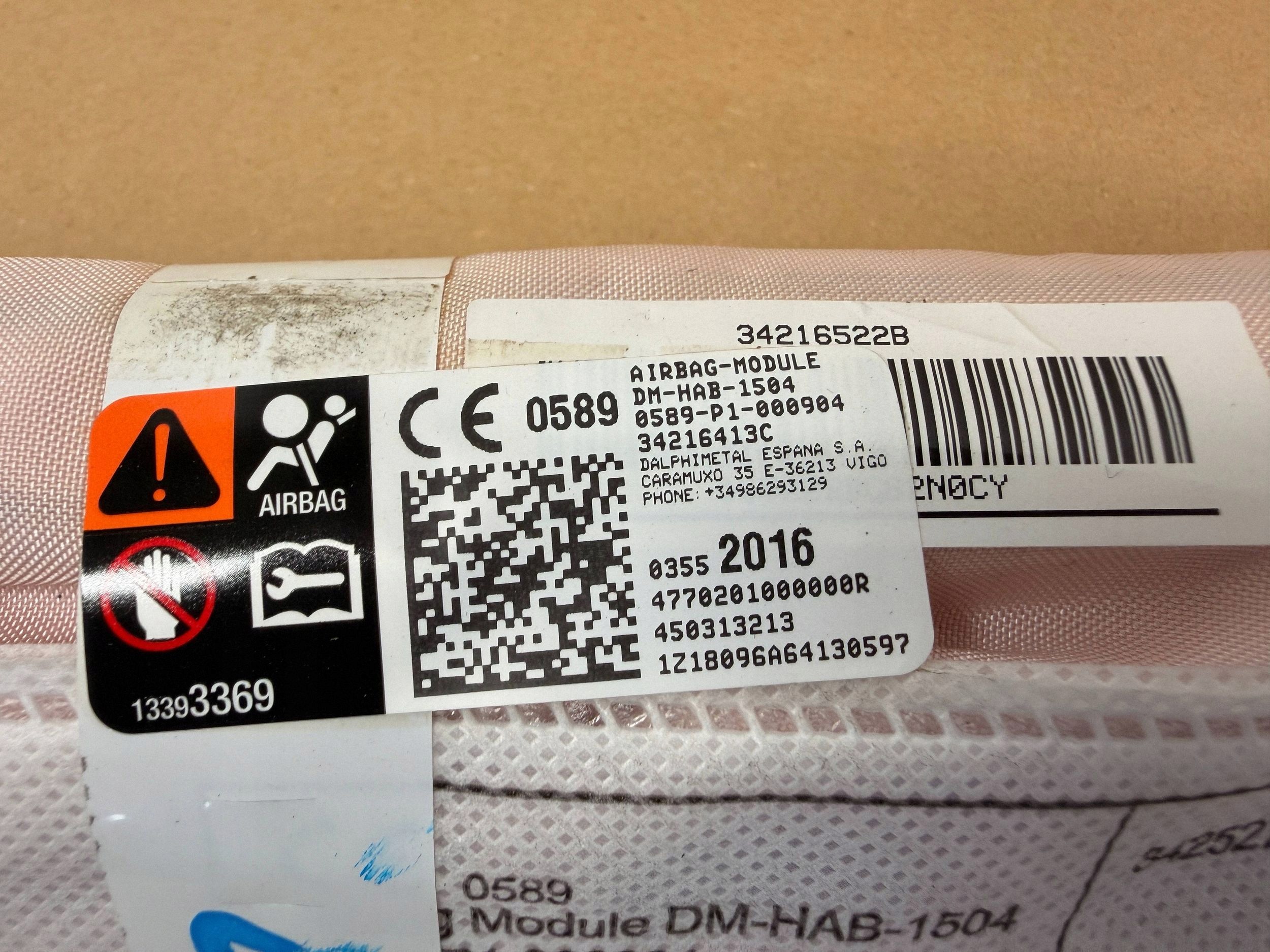 C3 Aircross dachvorhang airbag luft rechts 34216413C