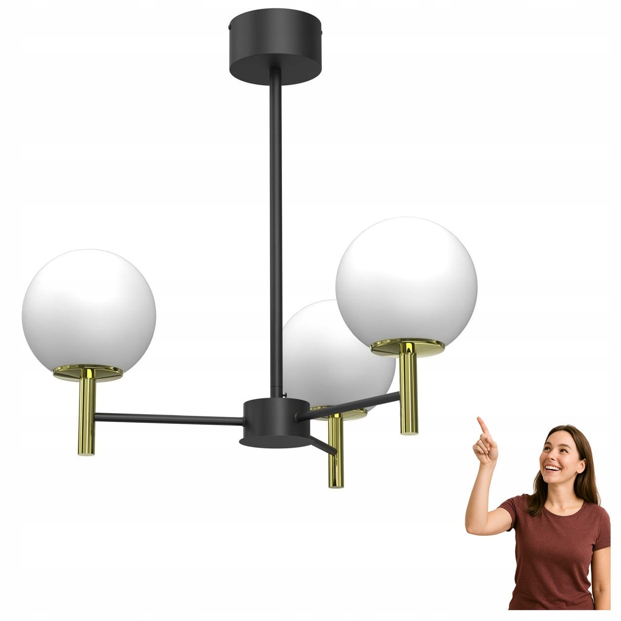 Tříramenný lustr koule Awinion 1653 Luminex