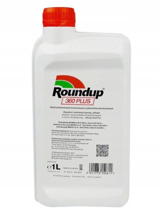 Roundup 360 PLUS 1L RANDAP oprysk na chwasty Producent Bayer