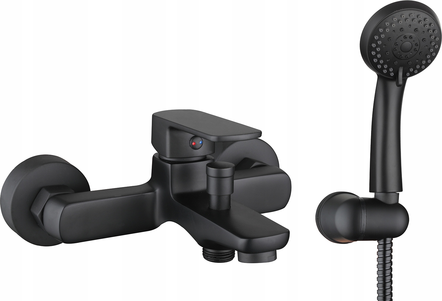 Vaňová guľová nástenná batéria Duro. Ombra Čierna Matná S striekaním.