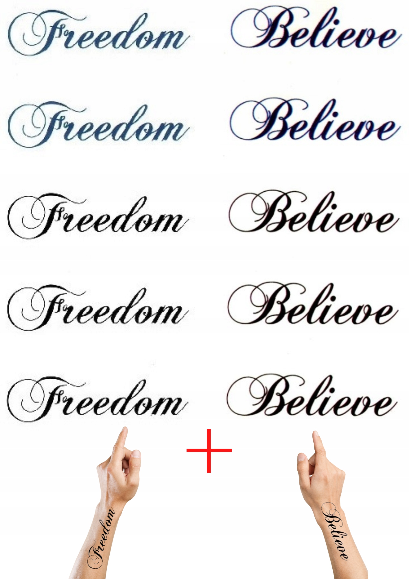 

Tatuaże zmywalne Belive Freedom Zestaw 10 szt