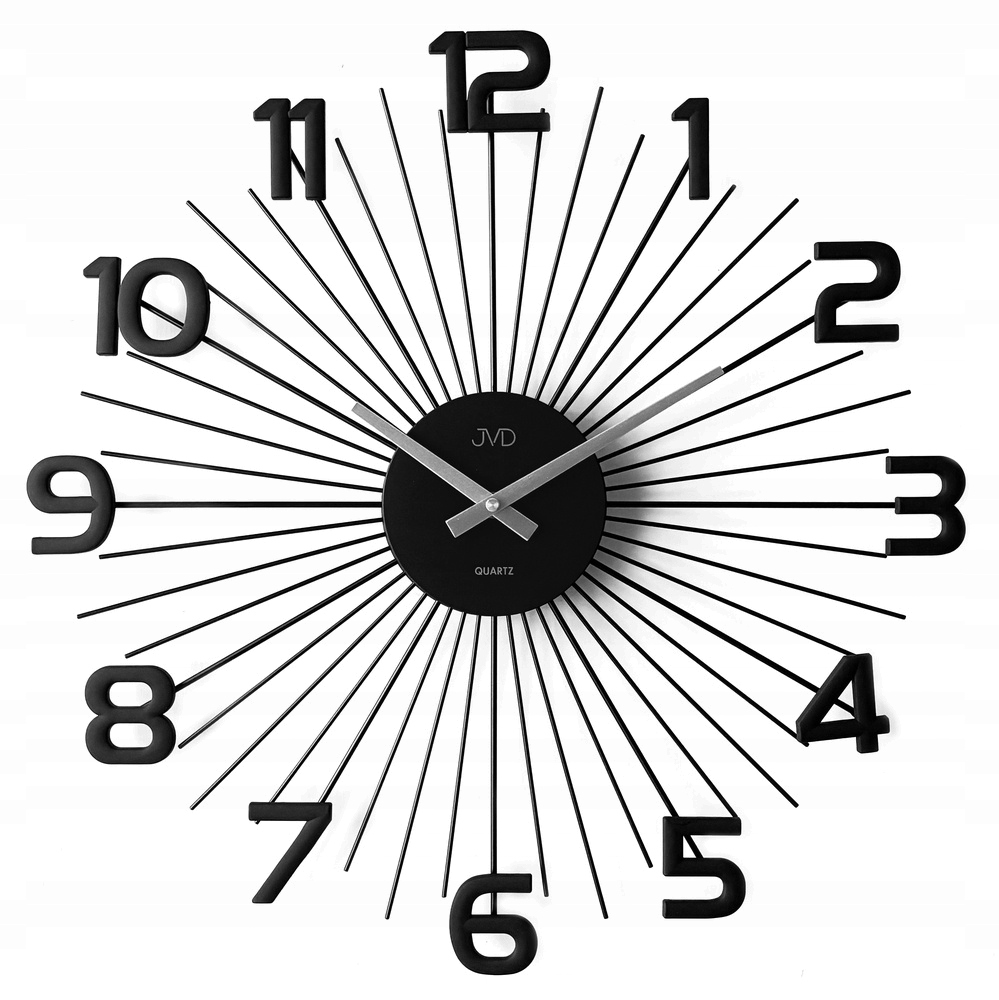Veľké Elegantné Čierne Nástenné Hodiny Do Obývacej Izby Jvd HT120.2 49 cm