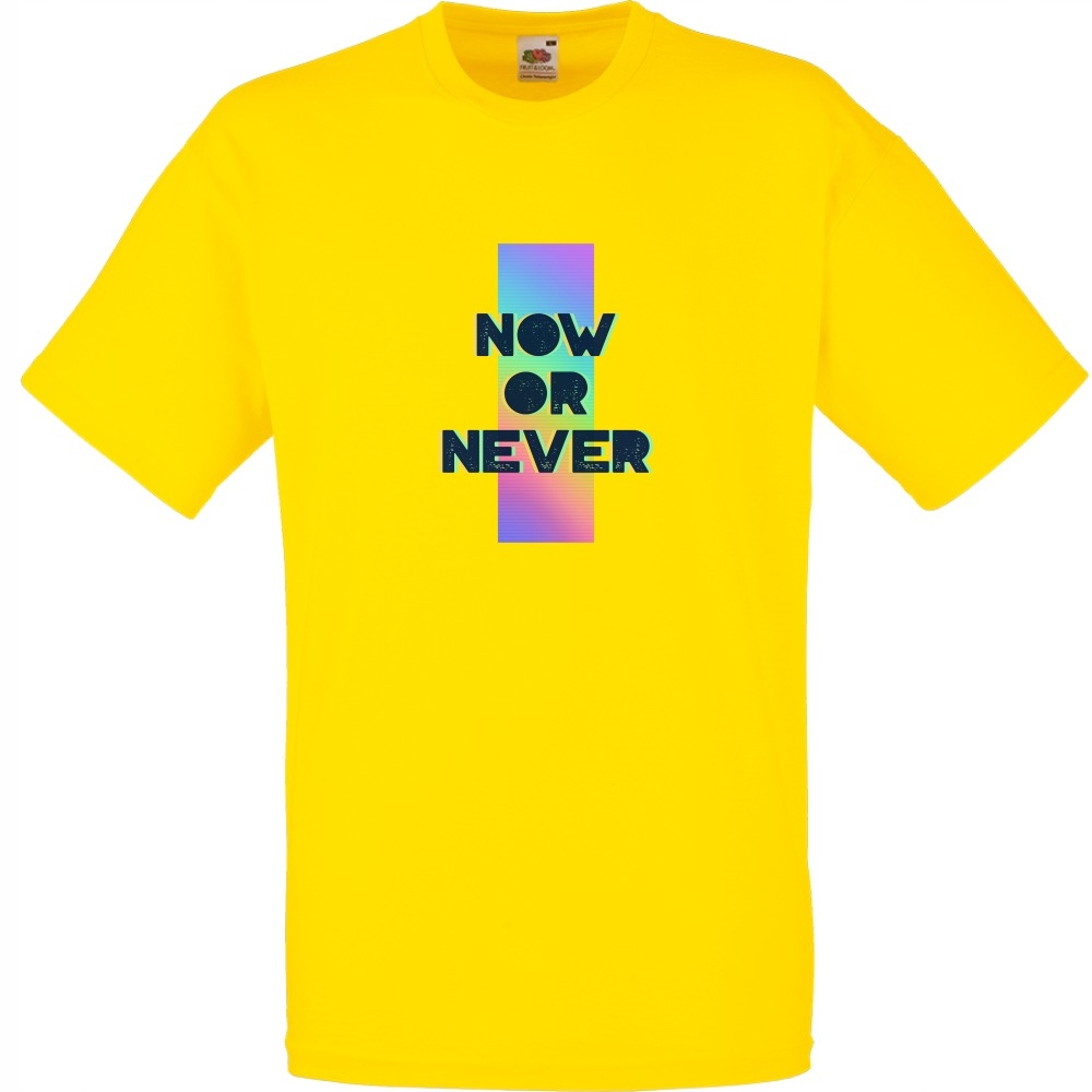 

Koszulka now or never grafika M żółta jaskrawa