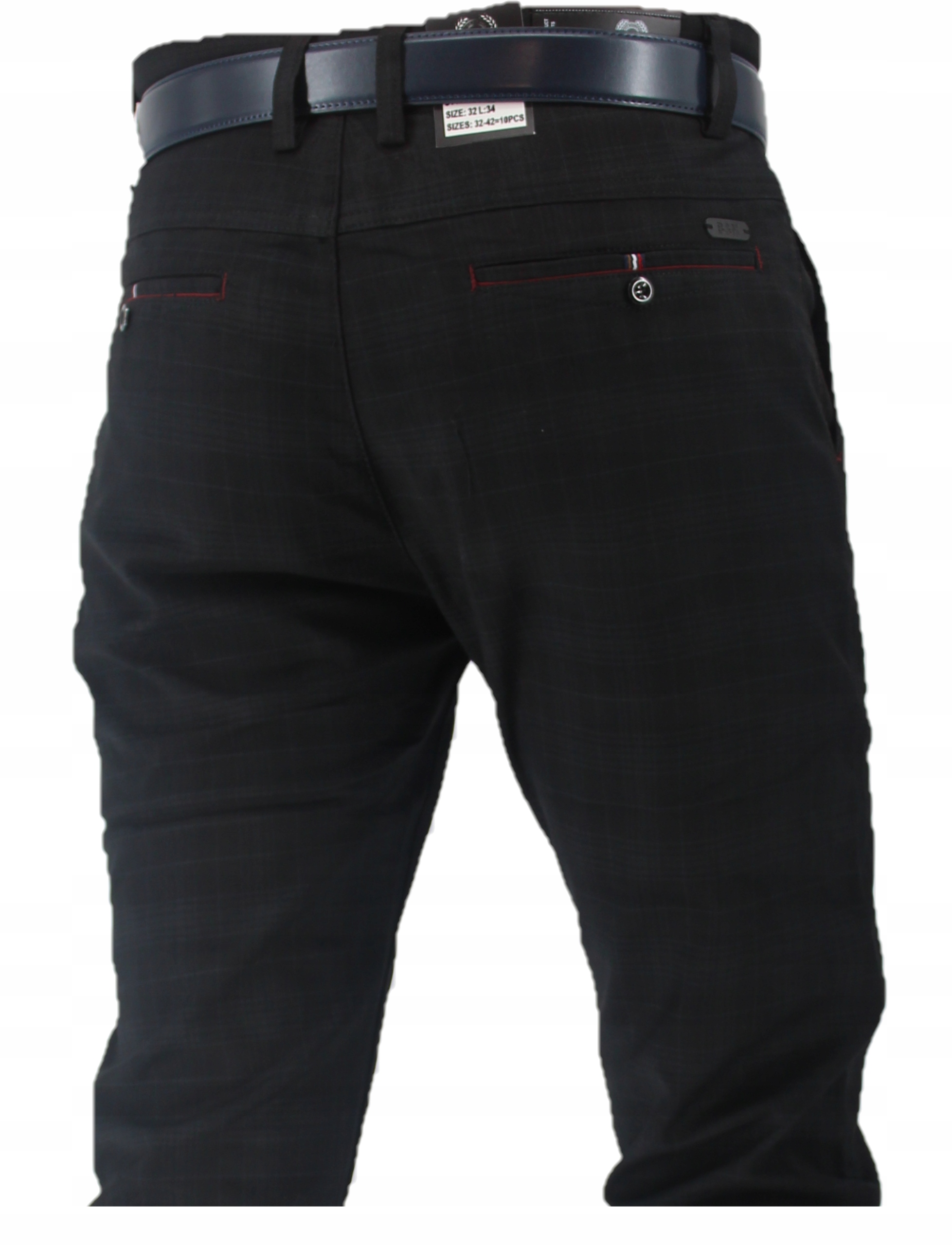 Duże Rozmiary Krata Czarna Delikatna L32 W44