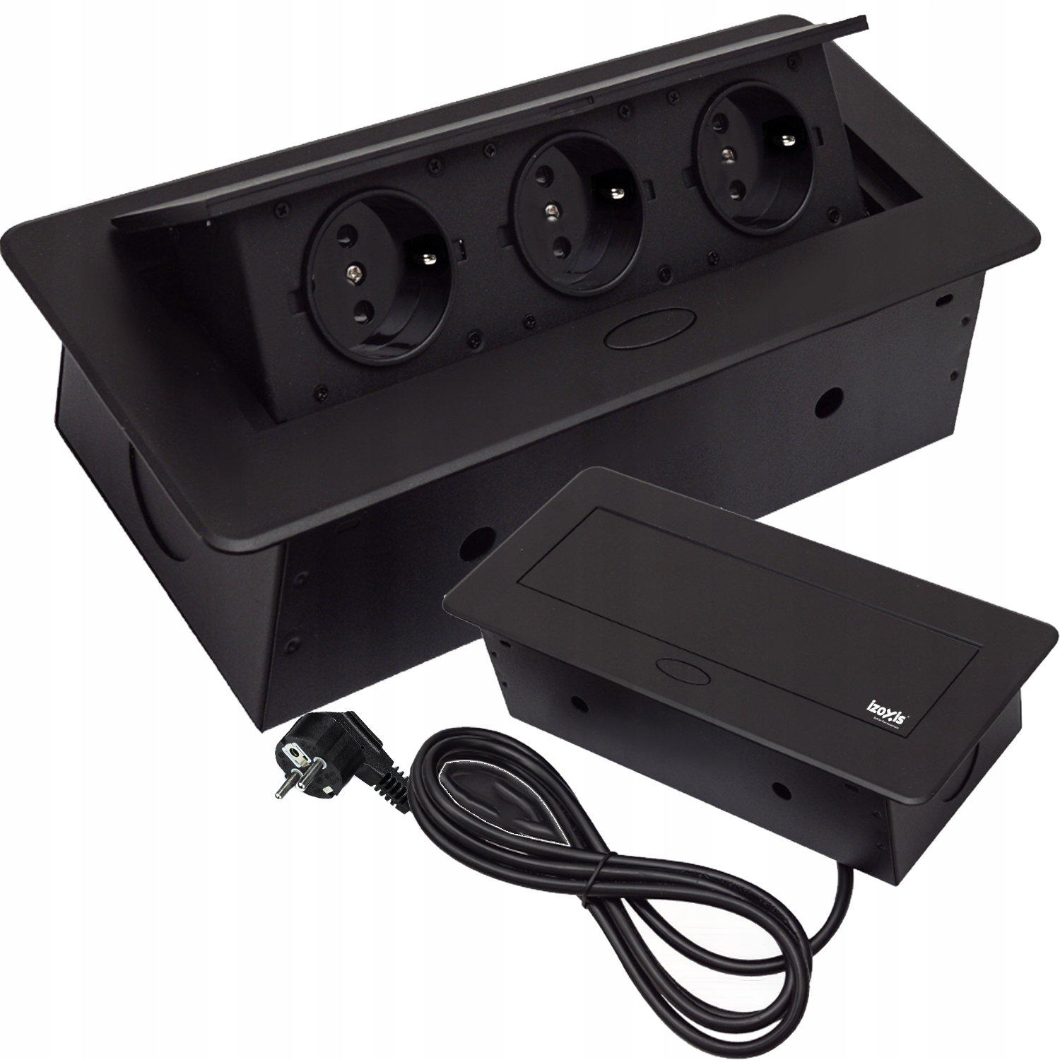 Zásuvka skrytá v desce stolu, trojitá zásuvka