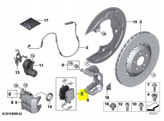 Zdjęcie produktu Klocki Tył BMW M5 F90 M8 X5M F95 X6M F96 OEM Nowe