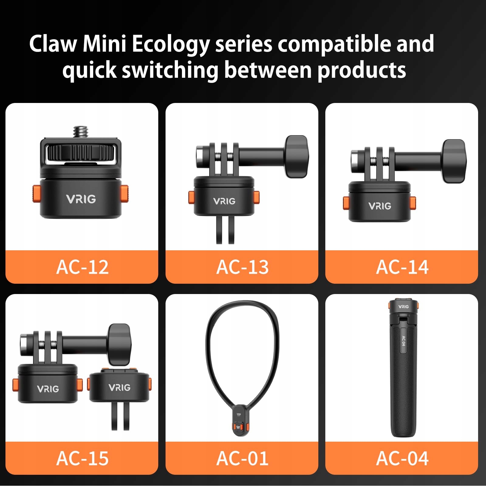 VRIG Zestaw Akcesoriów Do Gopro Hero Magnetyczny Adapter Szybkozłączka — miniatura 7