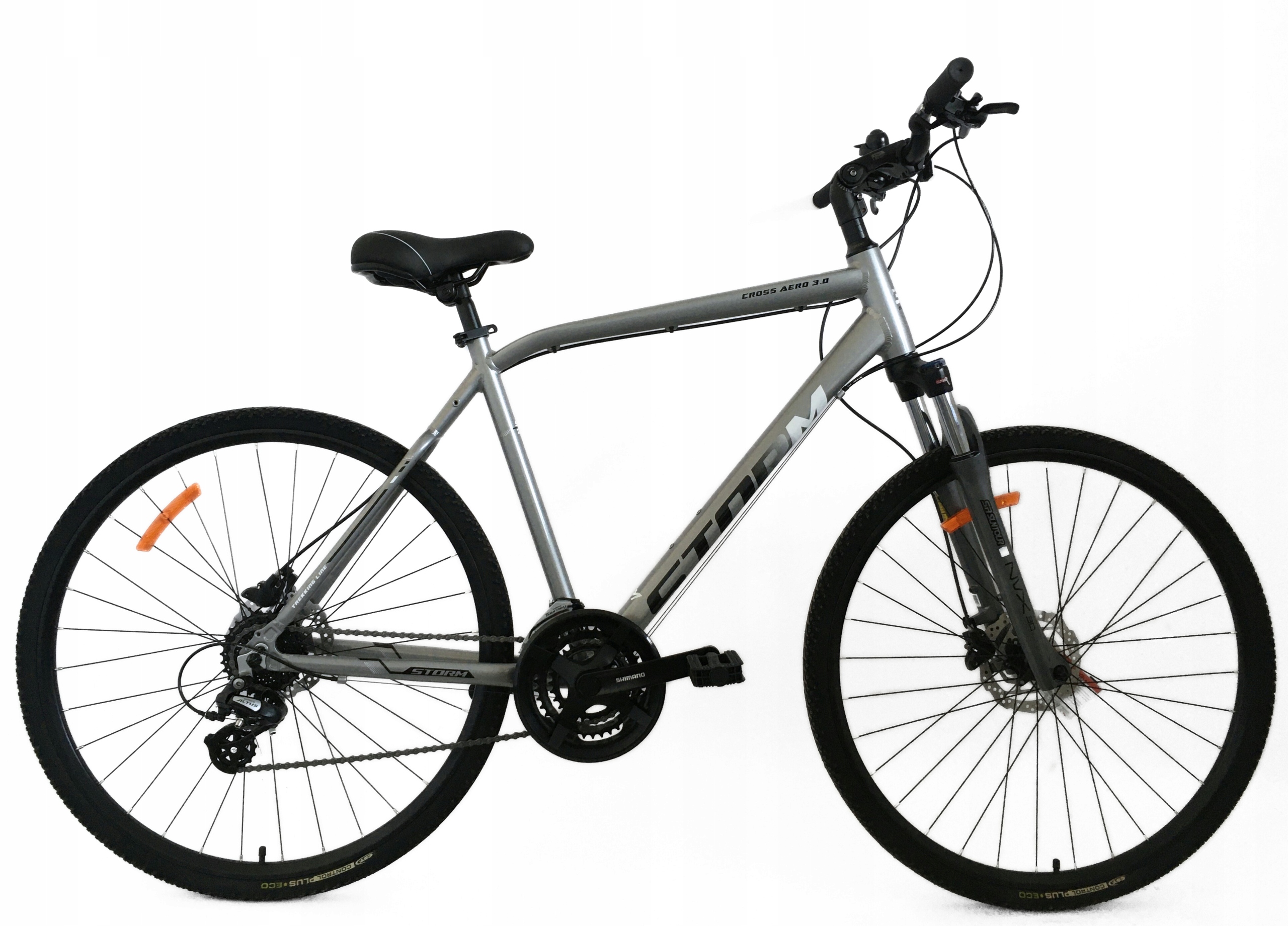 Rower Storm Cross Aero 3.0 Man srebrny/biały 21