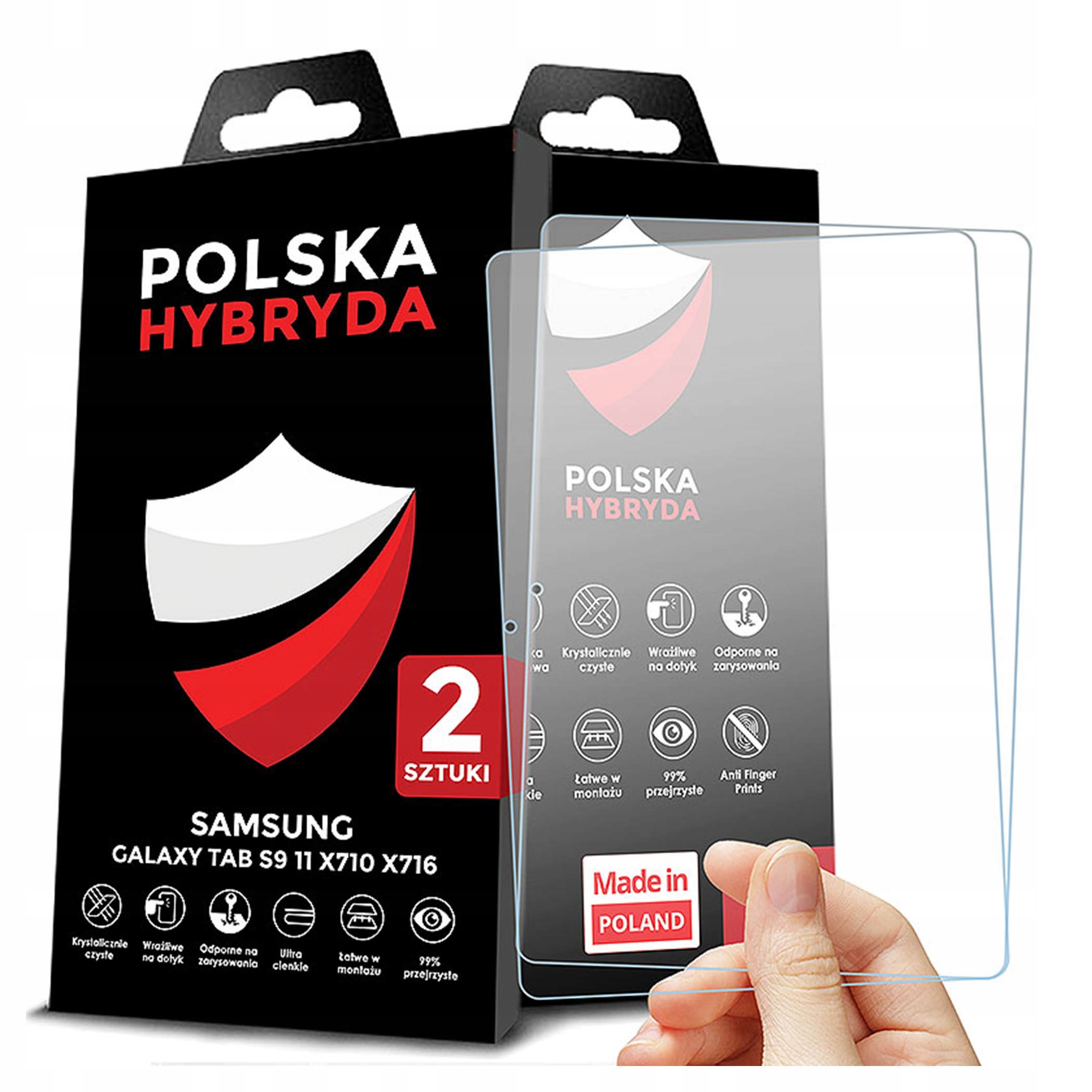 Szkło Ochronne Do Samsung Galaxy Tab S9 11 X710 X716 Nietłukace 2PACK