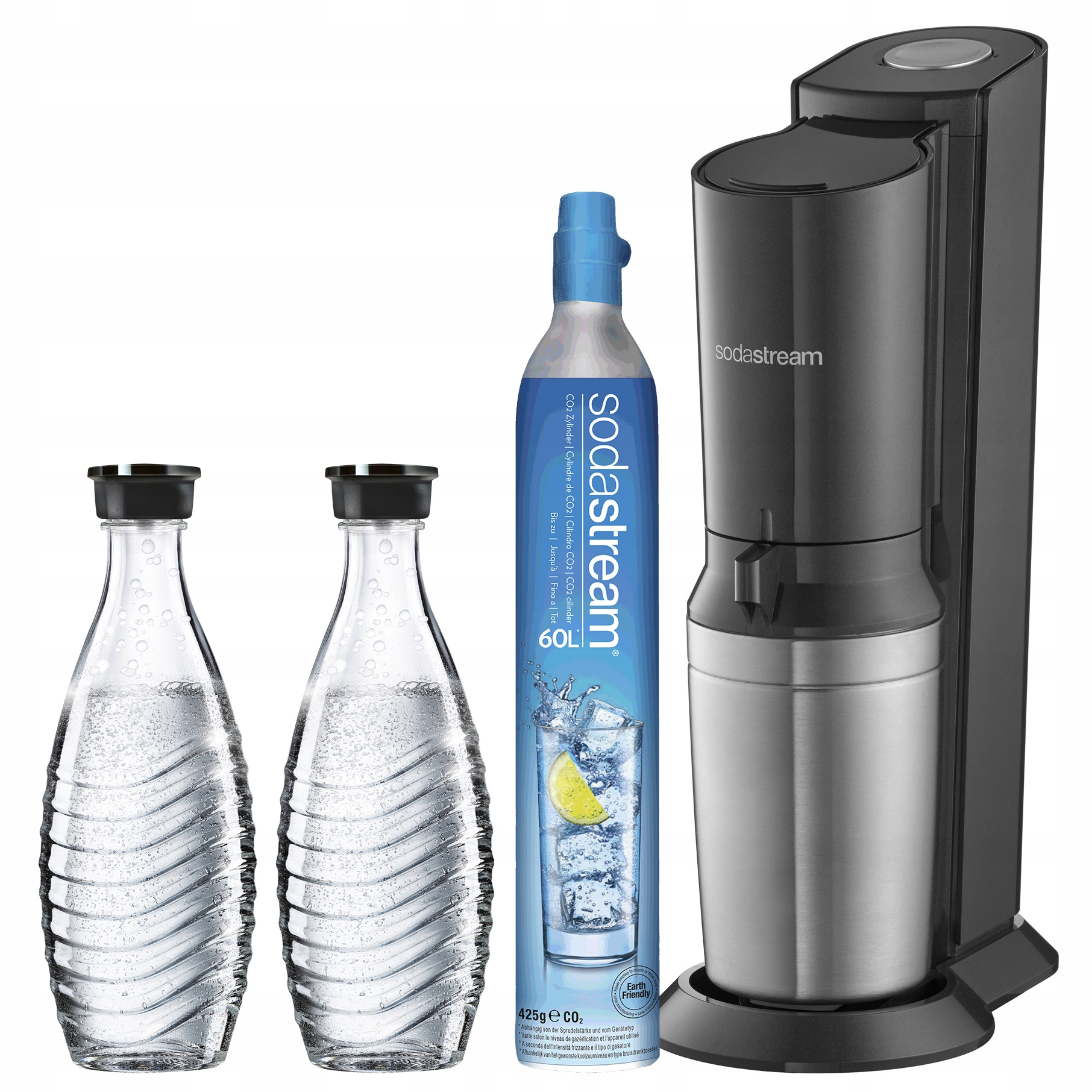 

Saturator Soda Stream Crystal czarny + 2x karafka
