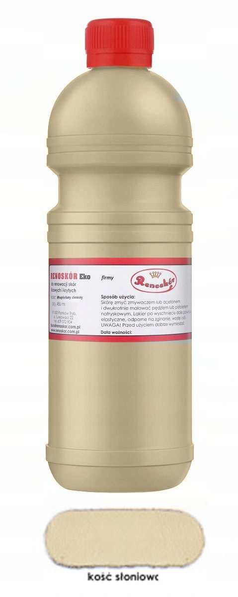RENOSKÓR FARBA LAKIER DO SKÓRY KOŚĆ SŁONIOWA 480ML