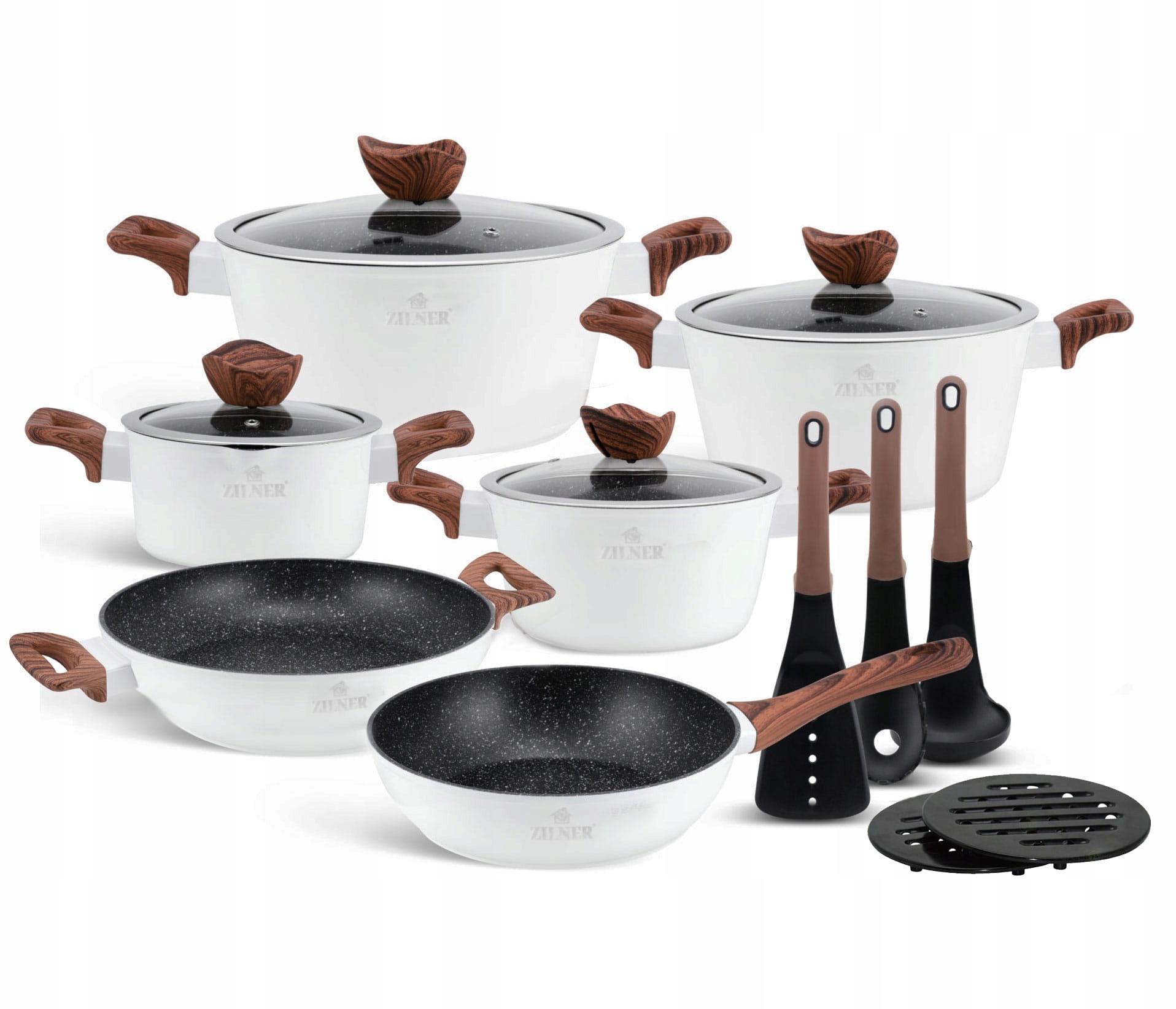 A set of pots 15el A set of frying pan Induction Gas