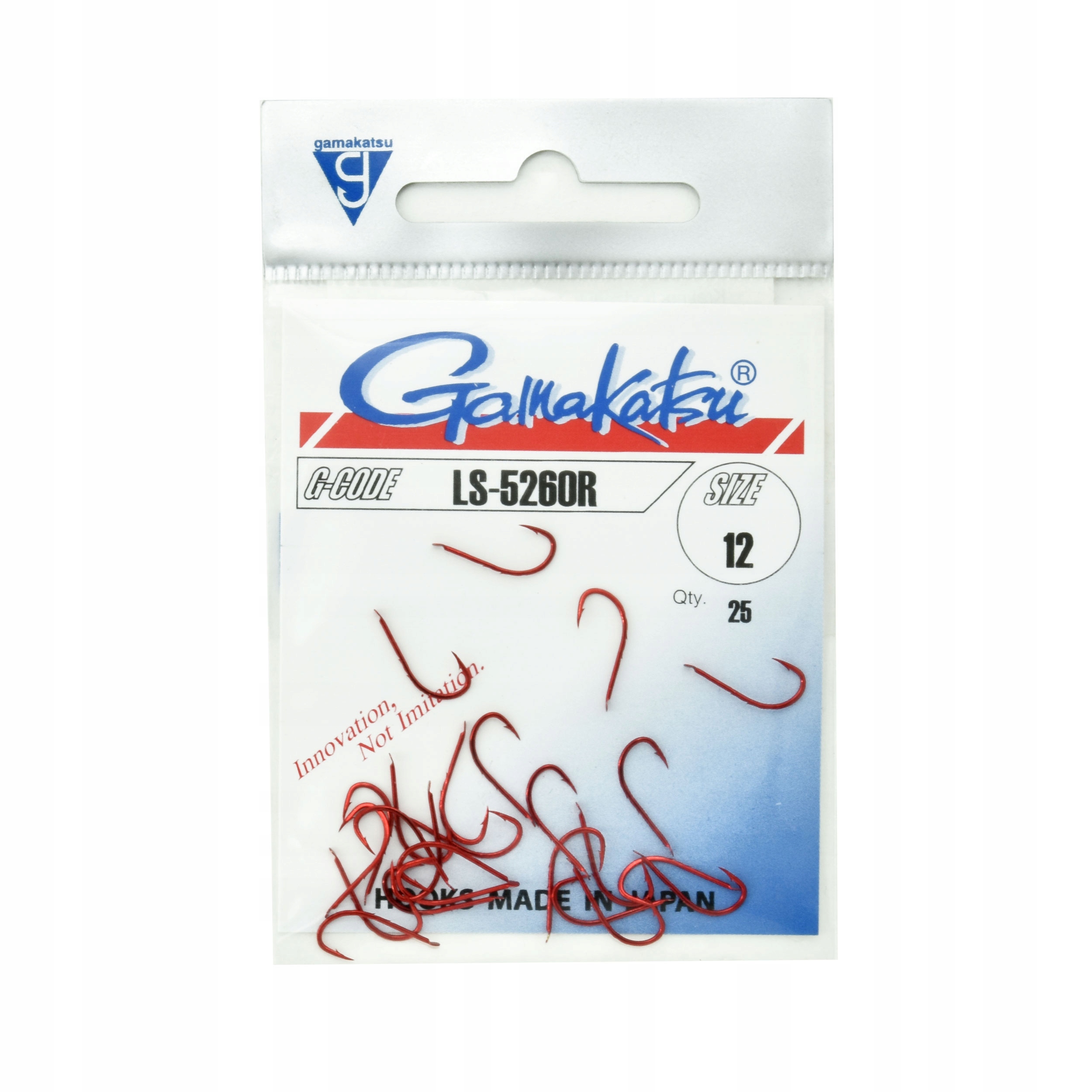 Haki Gamakatsu 5260R #12 red 25szt. do rosówek i czerwonych robaków