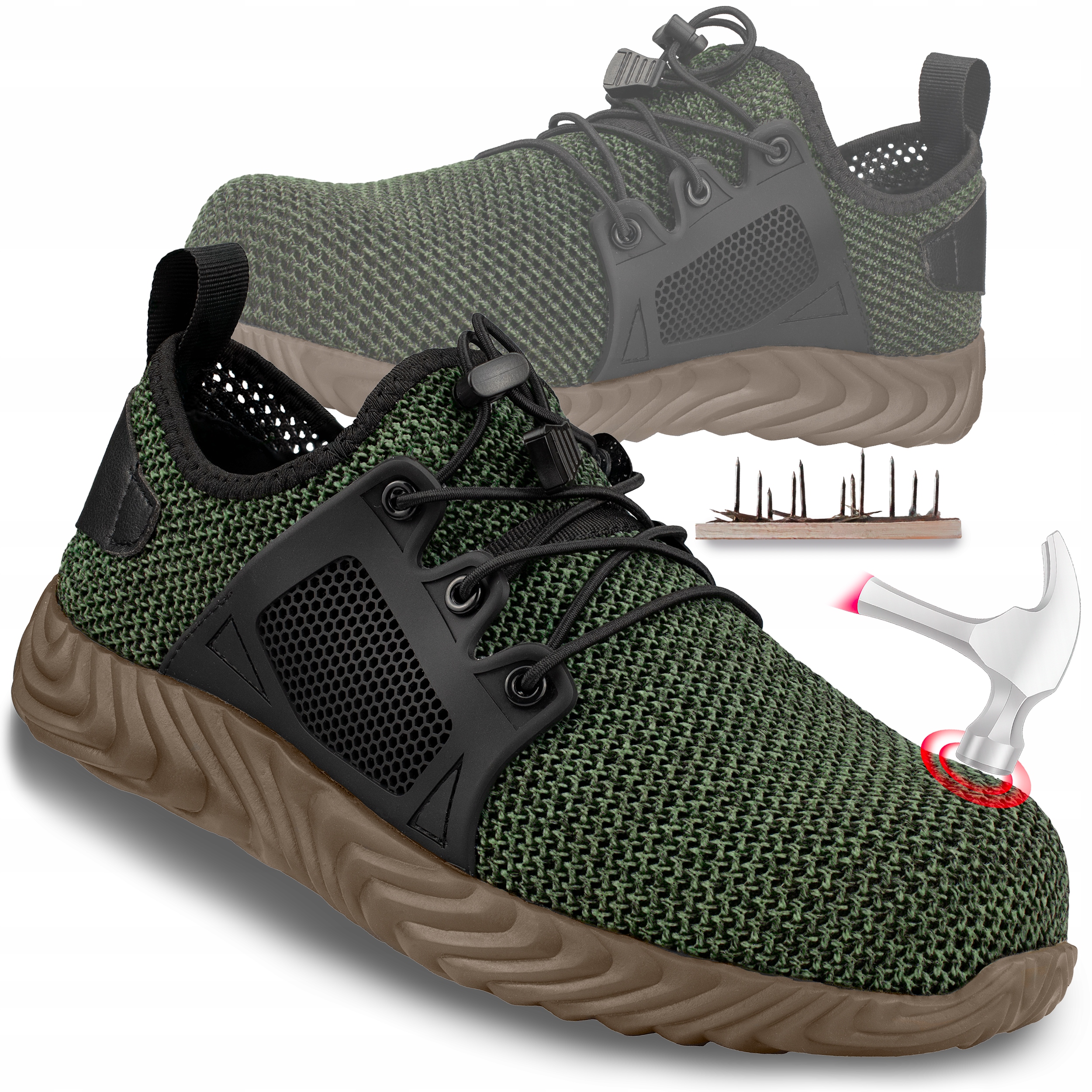 BUTY ROBOCZE LEKKIE ODDYCHAJĄCE PÓŁBUTY MĘSKIE Z NOSKIEM KEVLAR LETNIE FLY