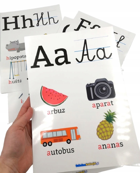 ALFABET LITERY PLANSZE EDUKACYJNE (x24) FOLIOWANE
