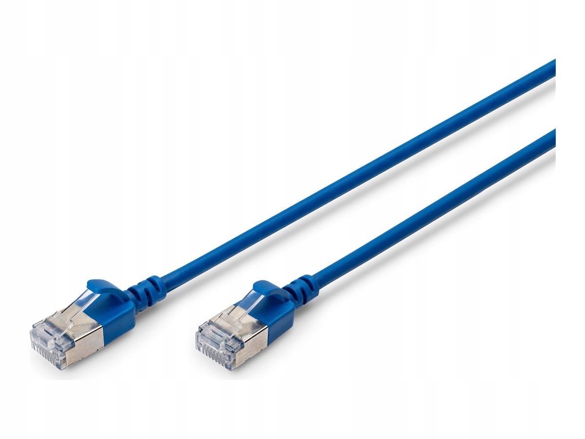 Kabel Digitus Cat 6A F-ftp Slim 0,5 m Niebieski RJ45, 10 Gbit/s