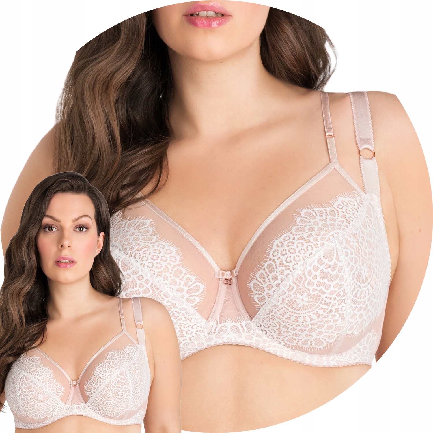 Gorsenia K852 Romantic Vibe béžová 75D měkká podprsenka Soft krajka