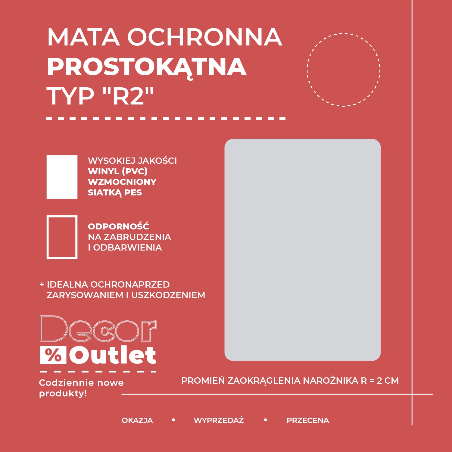 Ochrona paneli mata do biura Blask srebra 100x70 Kolor inny