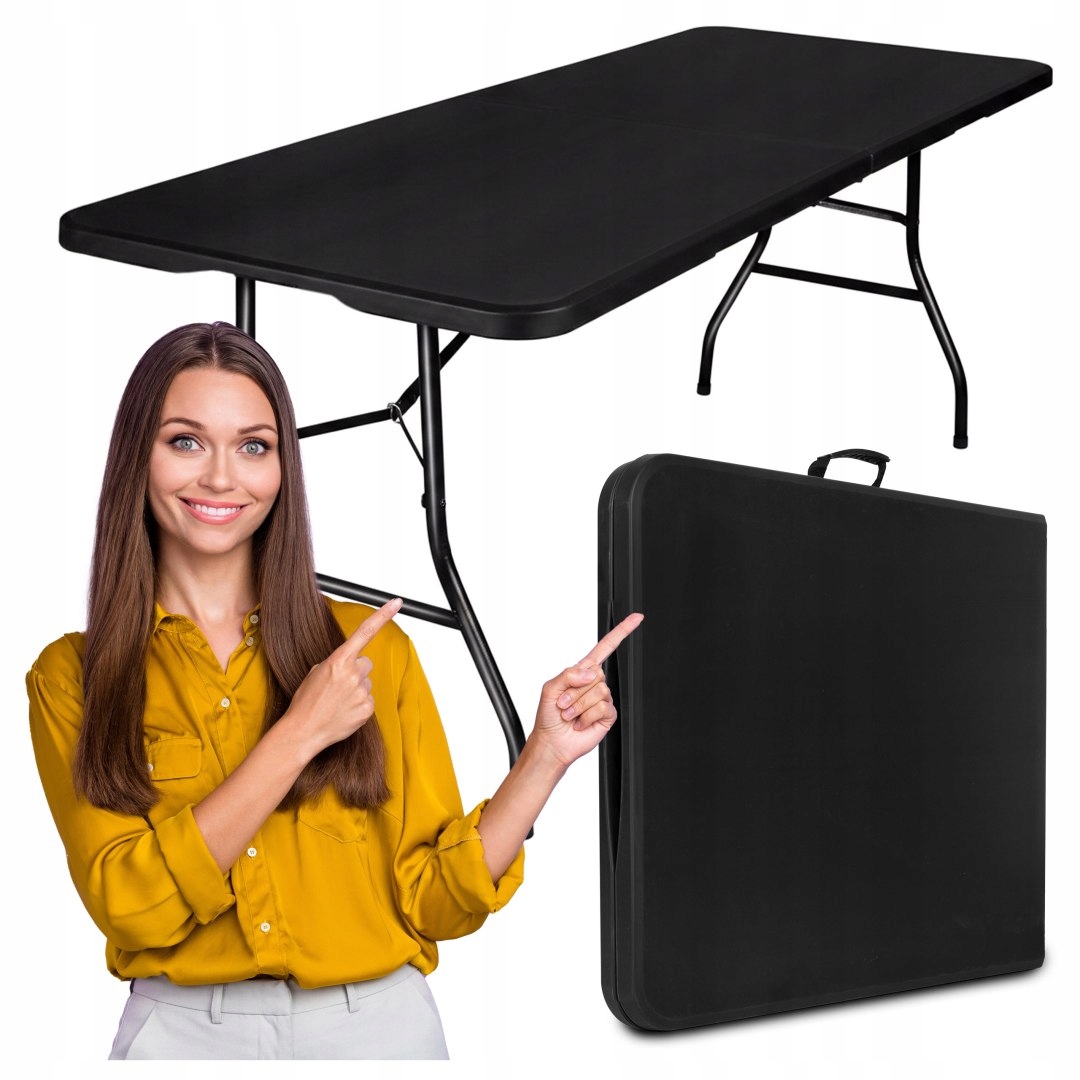 Cateringový stůl Bali Black skládací do kufru 180 cm