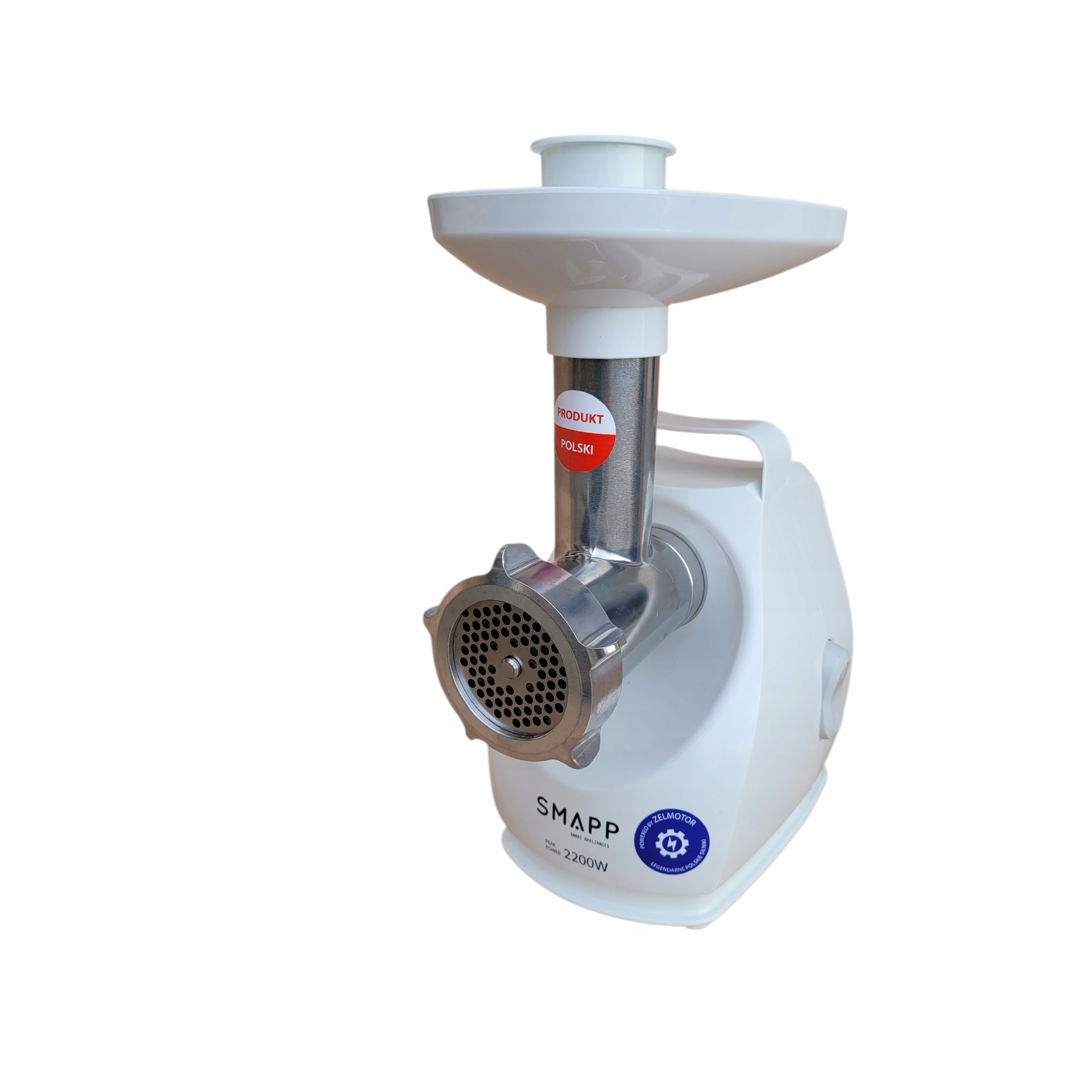 Mlynček na mäso Smapp 2200 W, silný a odolný, kuchynský robot biely