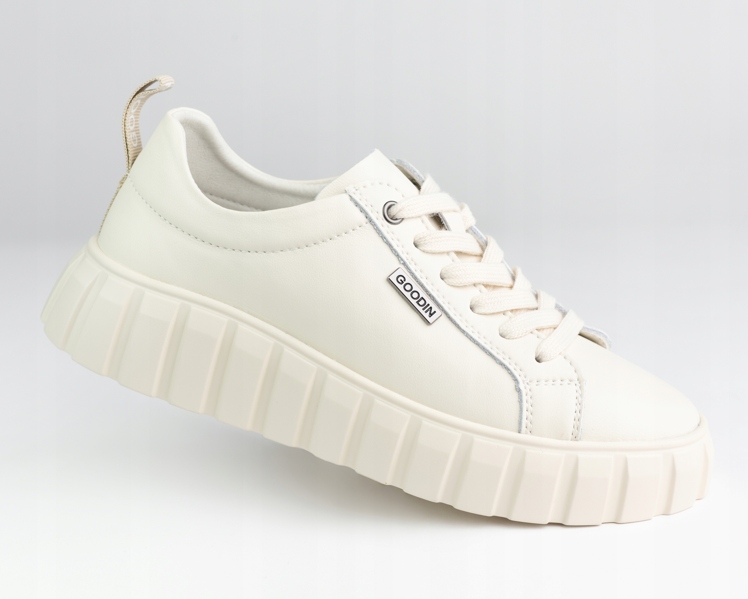 Dámské tenisky na platformě Goodin GD-XF-89 přírodní kůže Béžová 41