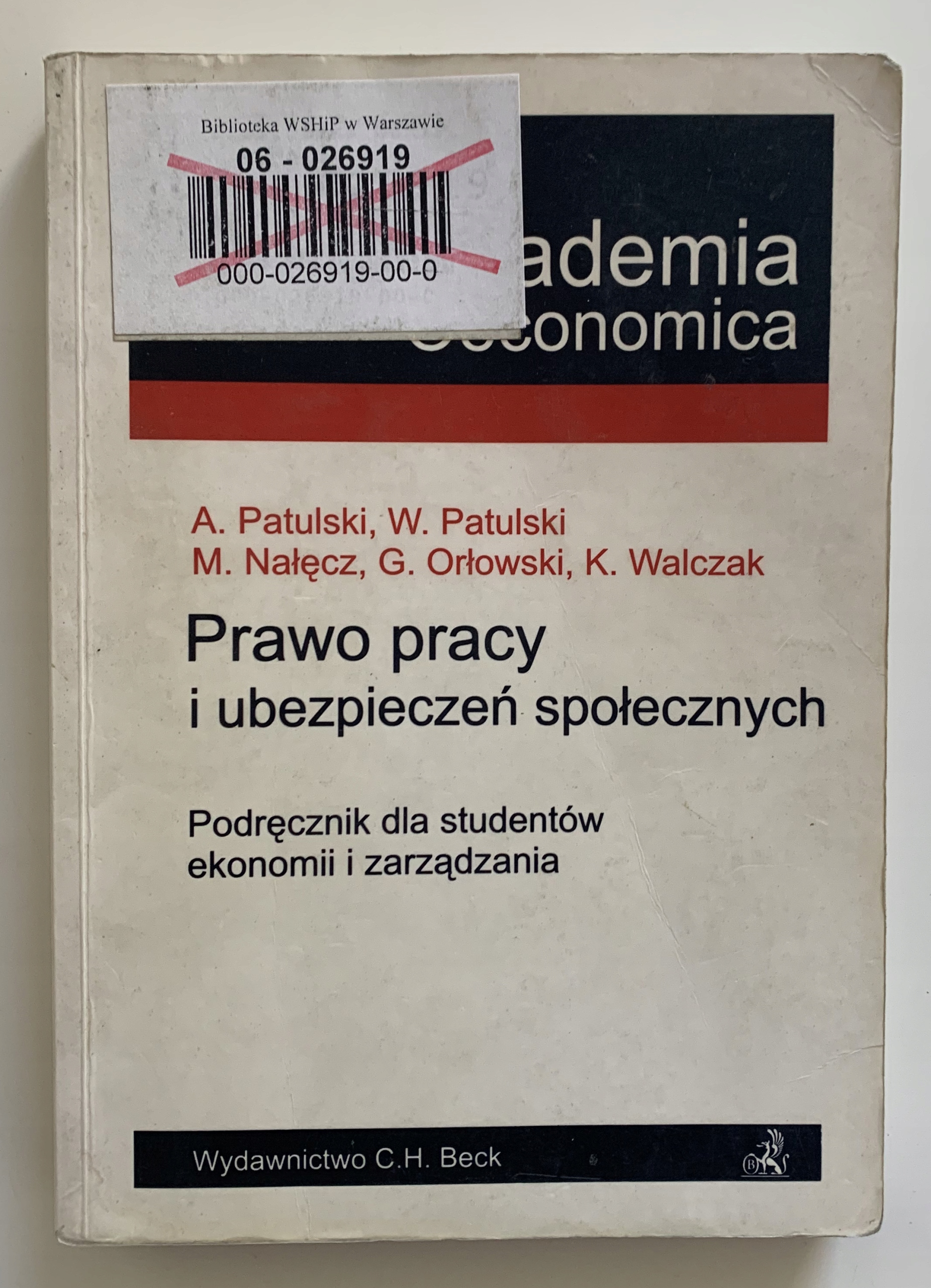 PRAWO PRACY I UBEZPIECZEŃ SPOŁECZNYCH Patulski