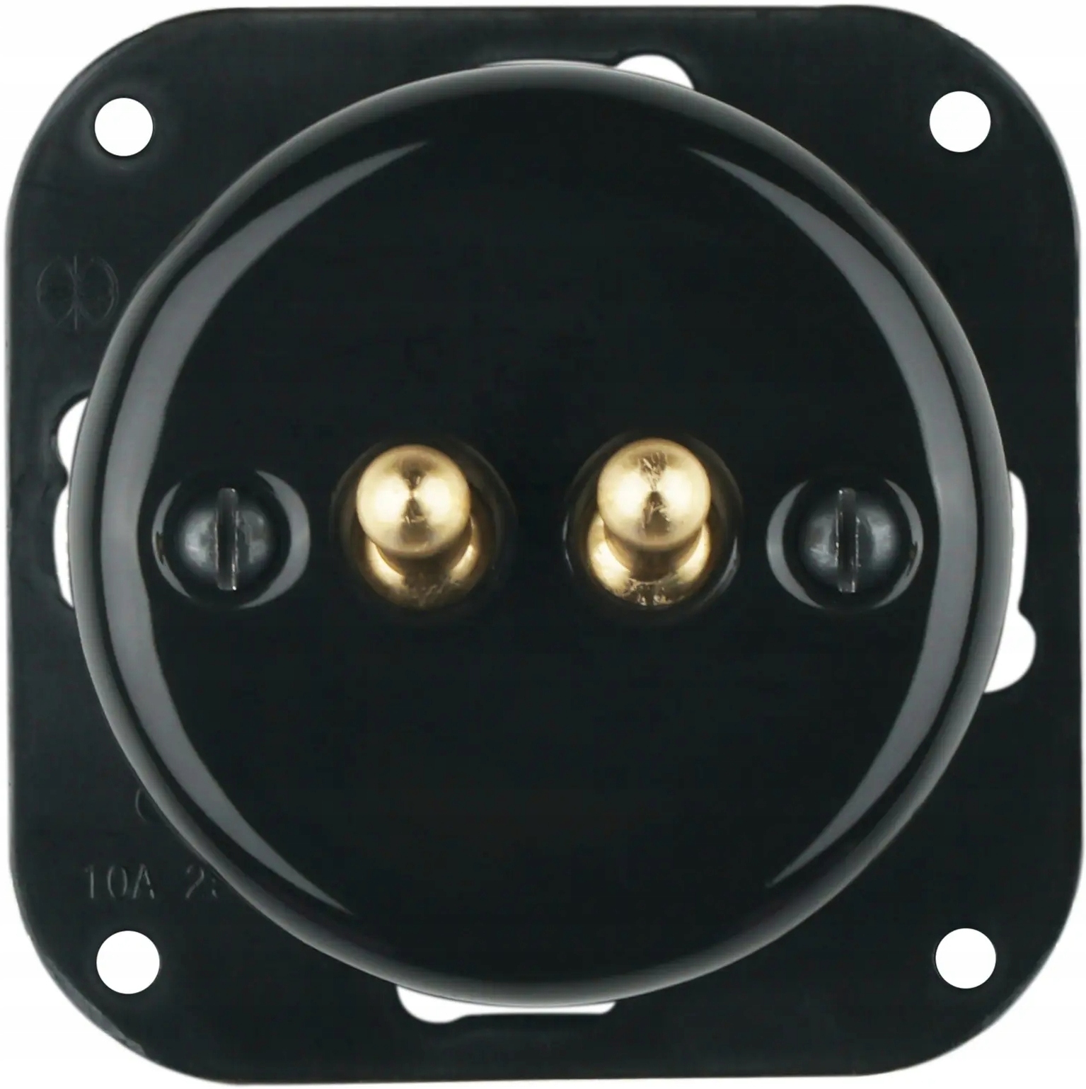 Wyłącznik podwójny schodowy podtynkowy ceramiczny Antica Toogle czarny/ zło