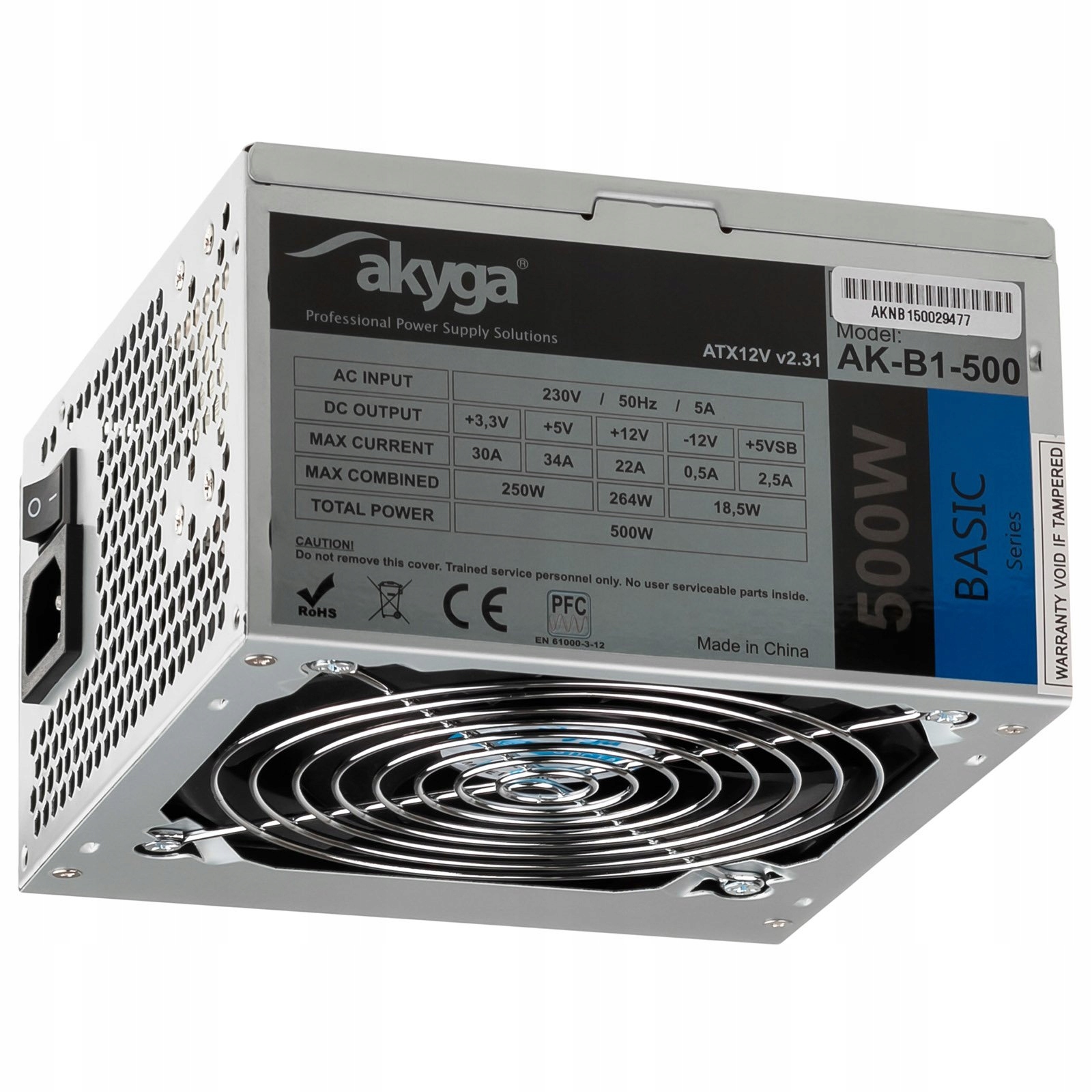 

Zasilacz Atx 500W Akyga AK-B1-500 P4 Pci-e FAN12cm