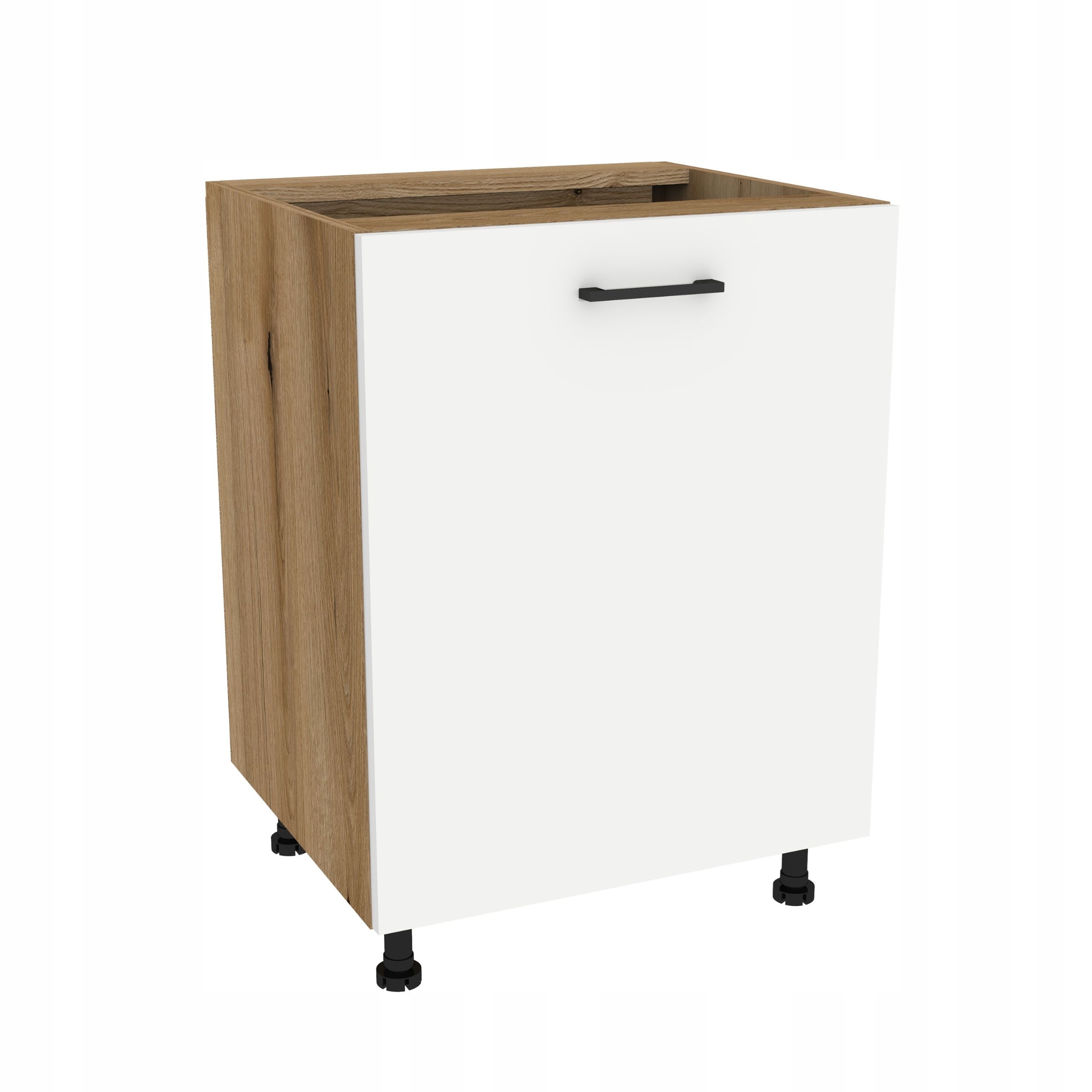 Dolní kuchyňská skříňka 60 Capri korpus Dub Evoke přední Bílá Mat