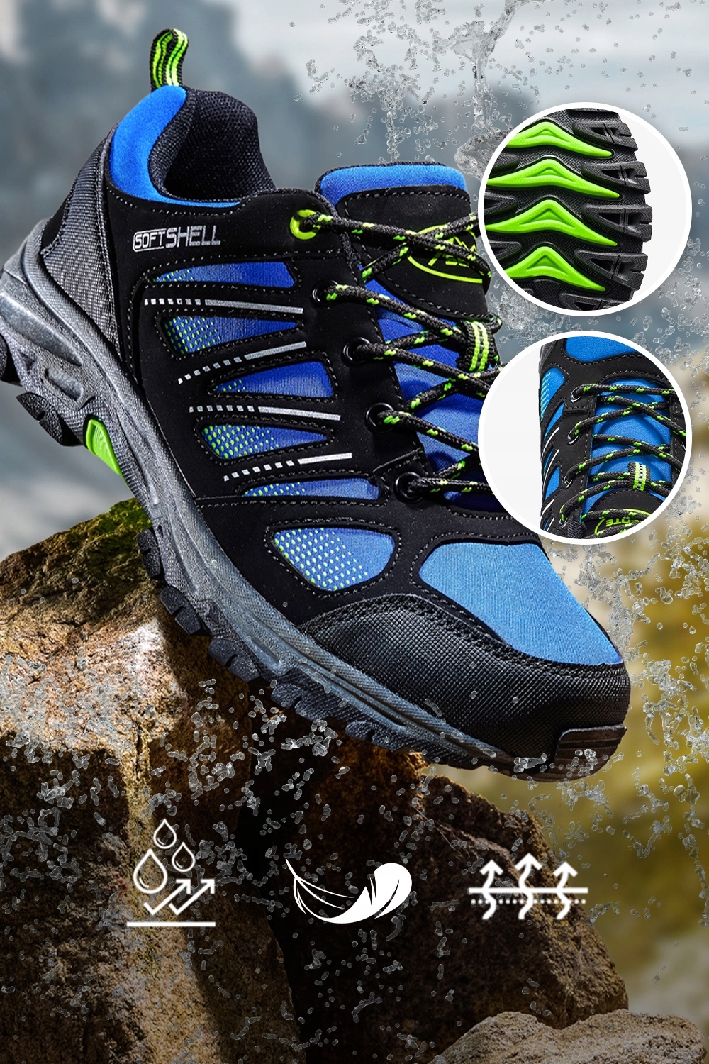 TREKKINGOWE BUTY SPORTOWE DAMSKIE SOFTSHELL SZNUROWANE WYGODNE LEKKIE r 41 Oryginalne opakowanie producenta pudełko