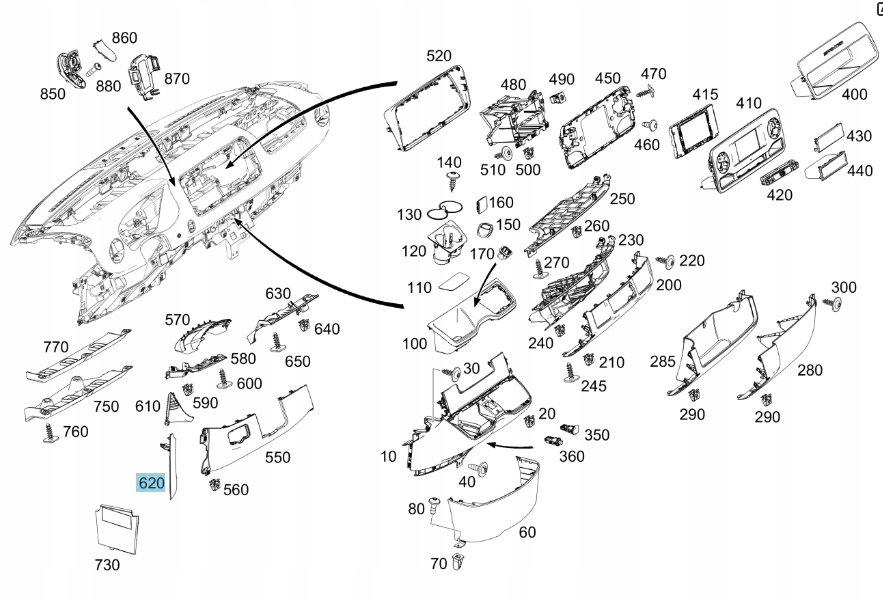 заглушка консоли правая MERCEDES SPRINTER W907 W910
