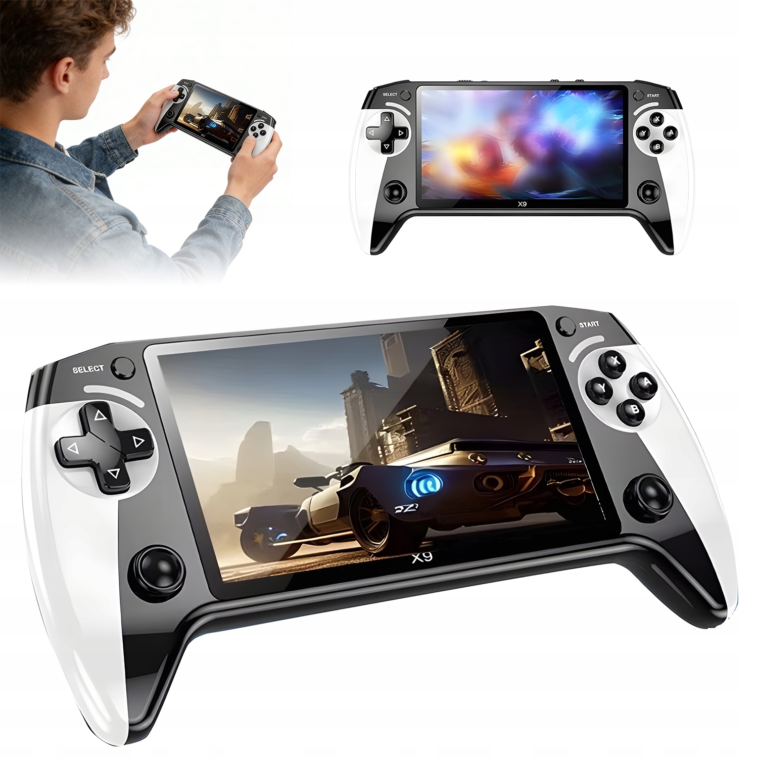 Przenośna Konsola Do Gier 6000 Gier 5.5 Cala Hd Linux Usb-c Ładowanie