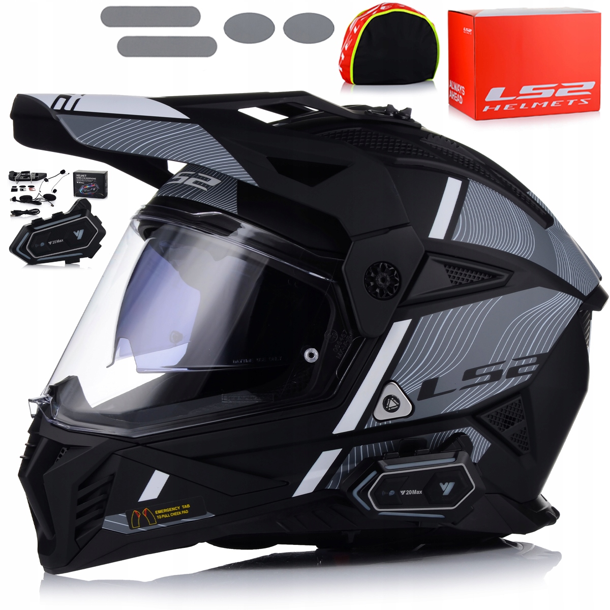 Motocyklová Prilba LS2 MX702 Pioneer Enduro Cross Interkom 1ST Bluetooth