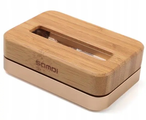 BAMBUSOWY STOJAK STAND DOCK DO IPHONE ZŁOTY