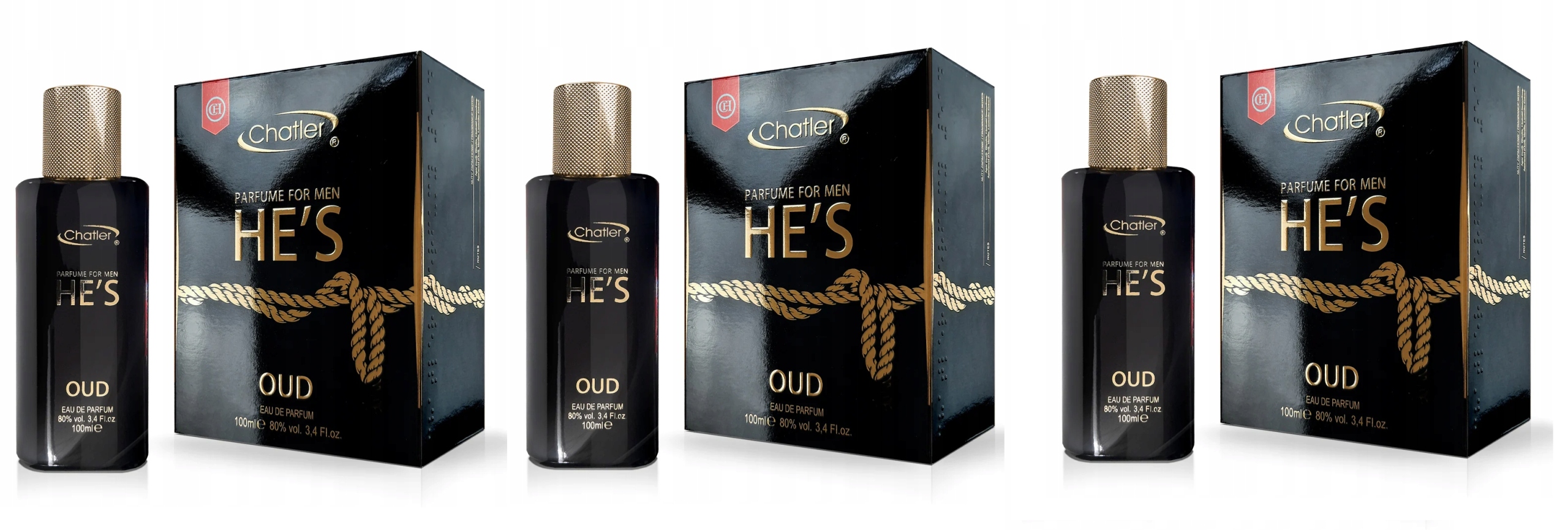 Chatler He's Oud 3x100 ml parfémovaná voda