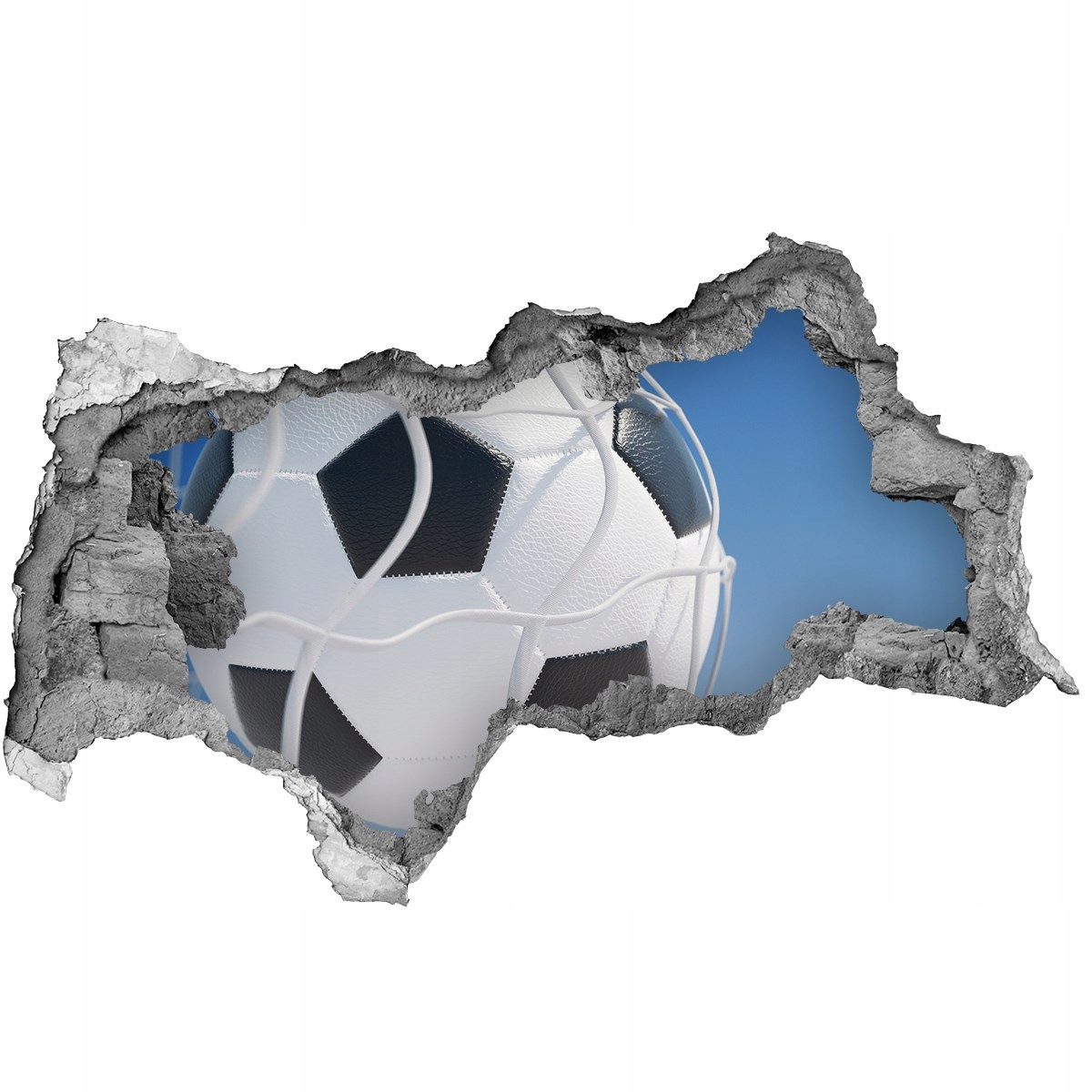 

Fototapeta dziura na ścianę 3d Piłka w bramce