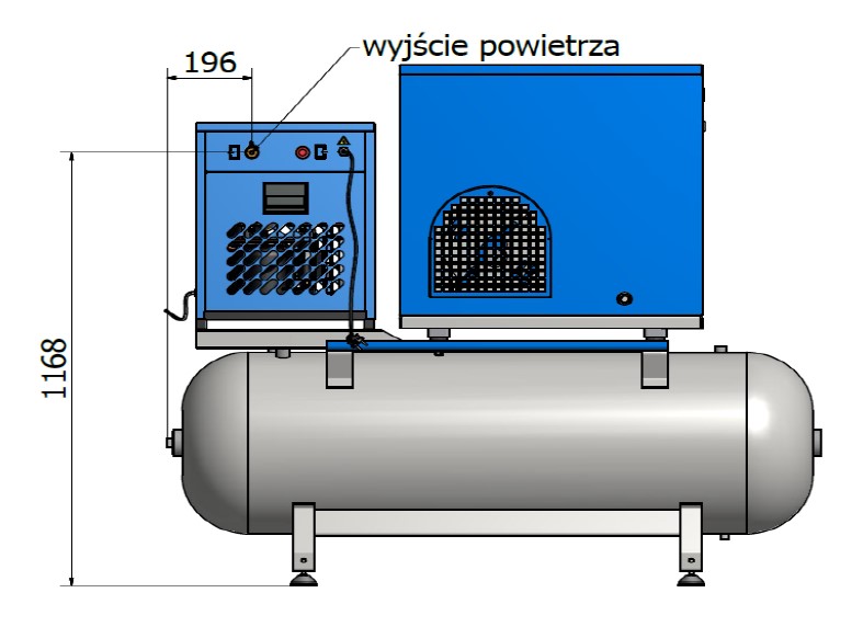 Kompresor Sprężarka VIBER-SYSTEM 270L 620L/m 10BAR Moc silnika 5.5 KM