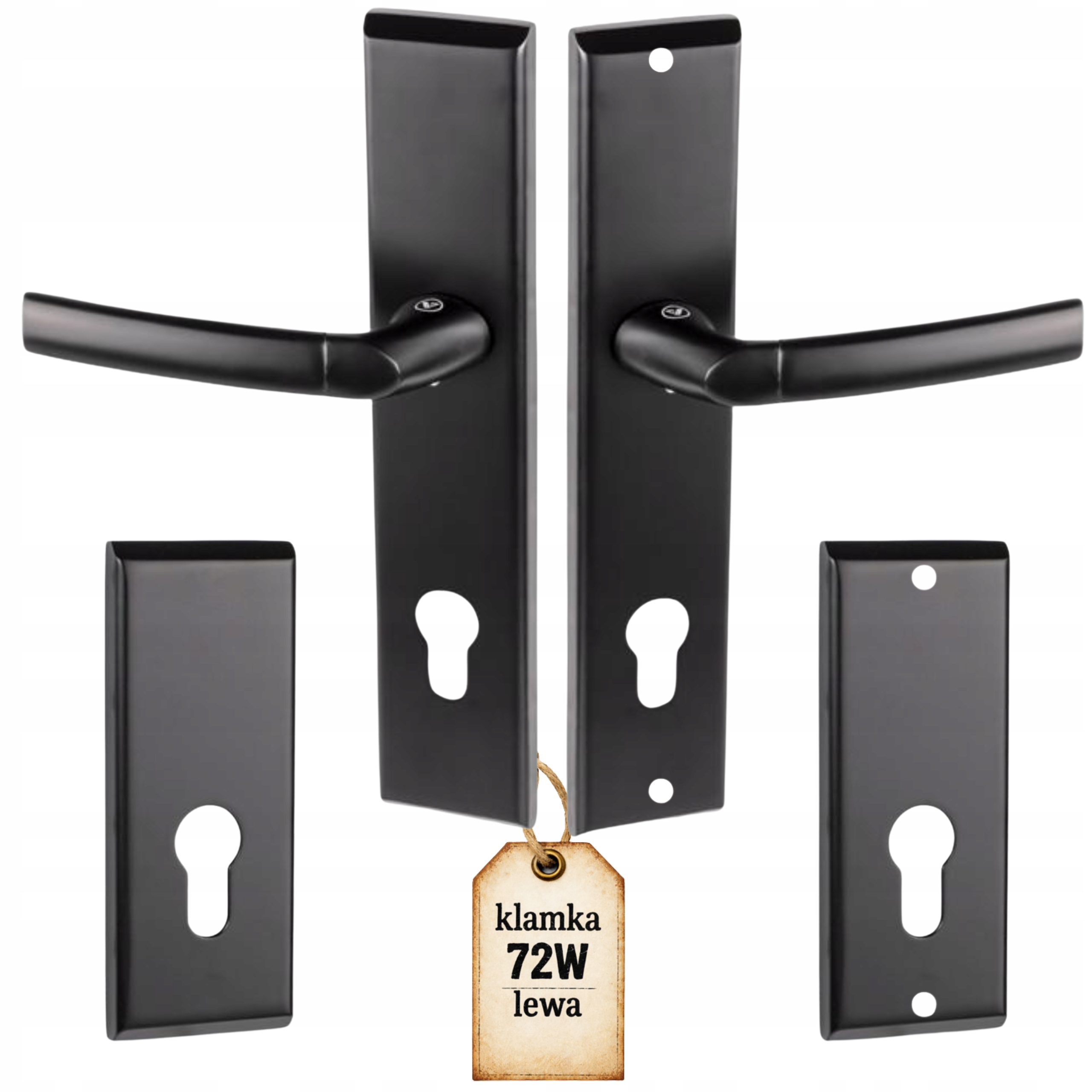 Klika pro vchodové dveře 72 mm levá černá horní štítek City