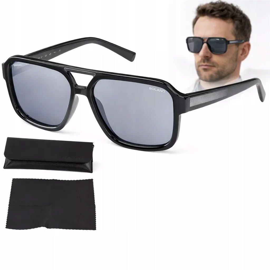 Černé polarizační sluneční brýle Solano SS21102B pro řidiče