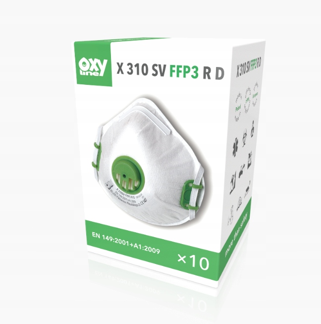 PÓŁMASKA MASKA FILTRUJĄCA PYŁOWA FFP3 OxyLine PL Rodzaj przeciwpyłowa