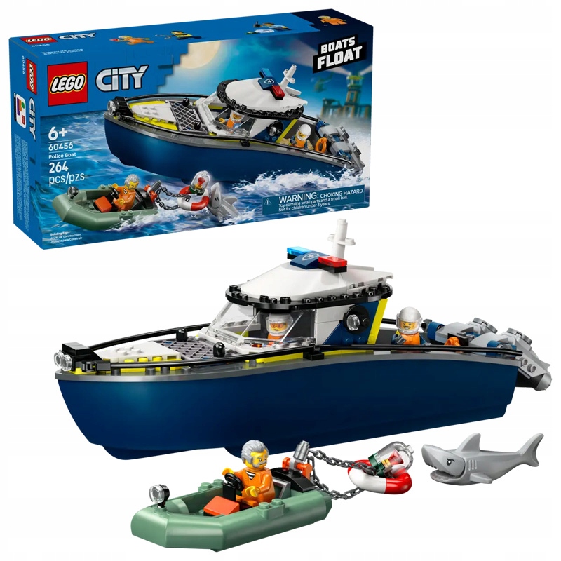 Lego City Honička S Policejním Člunem Sada Stavebnice Město 264 Dílků 6+
