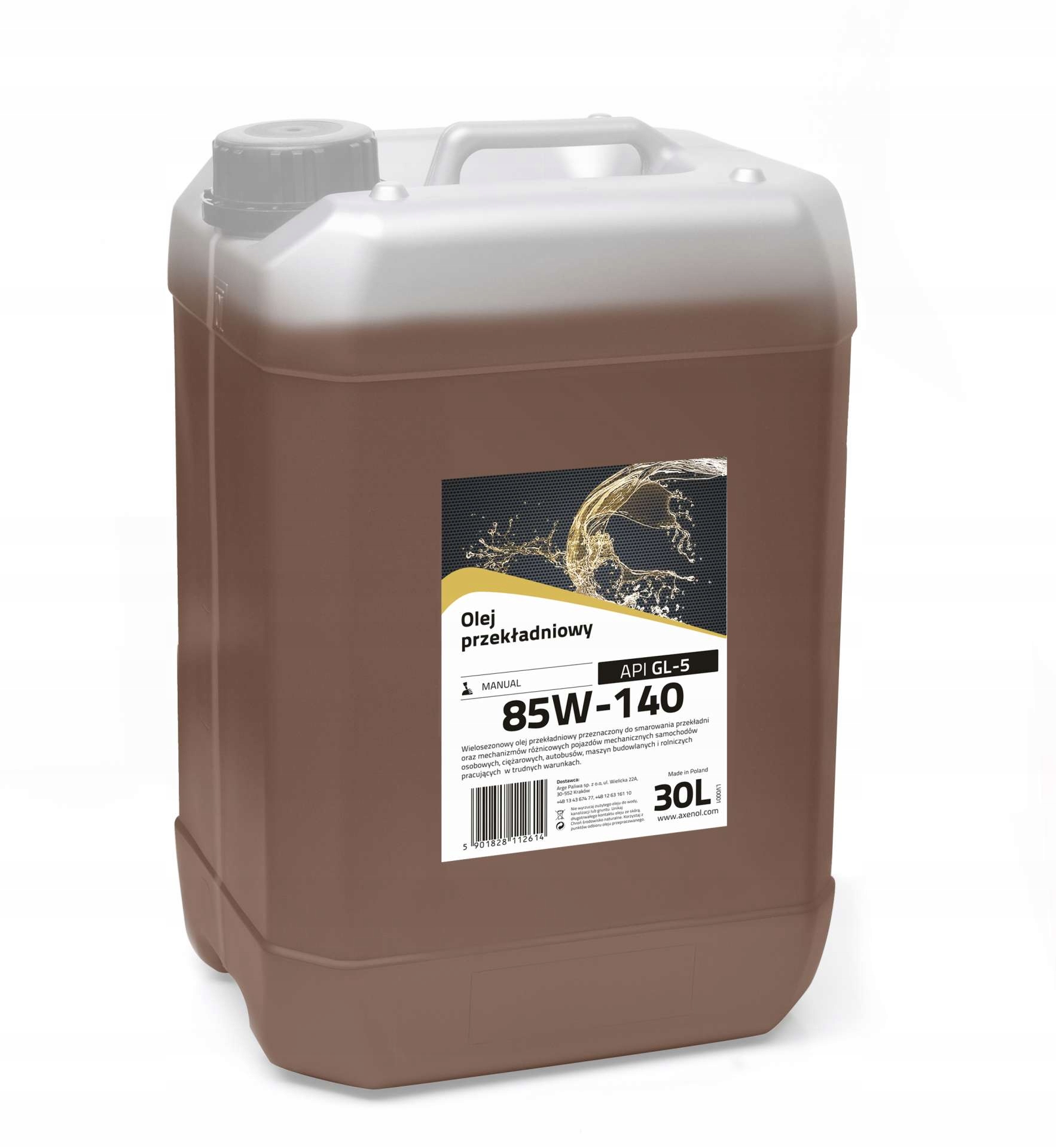 

Axenol przekładniowy GL-5 85W/140 30l