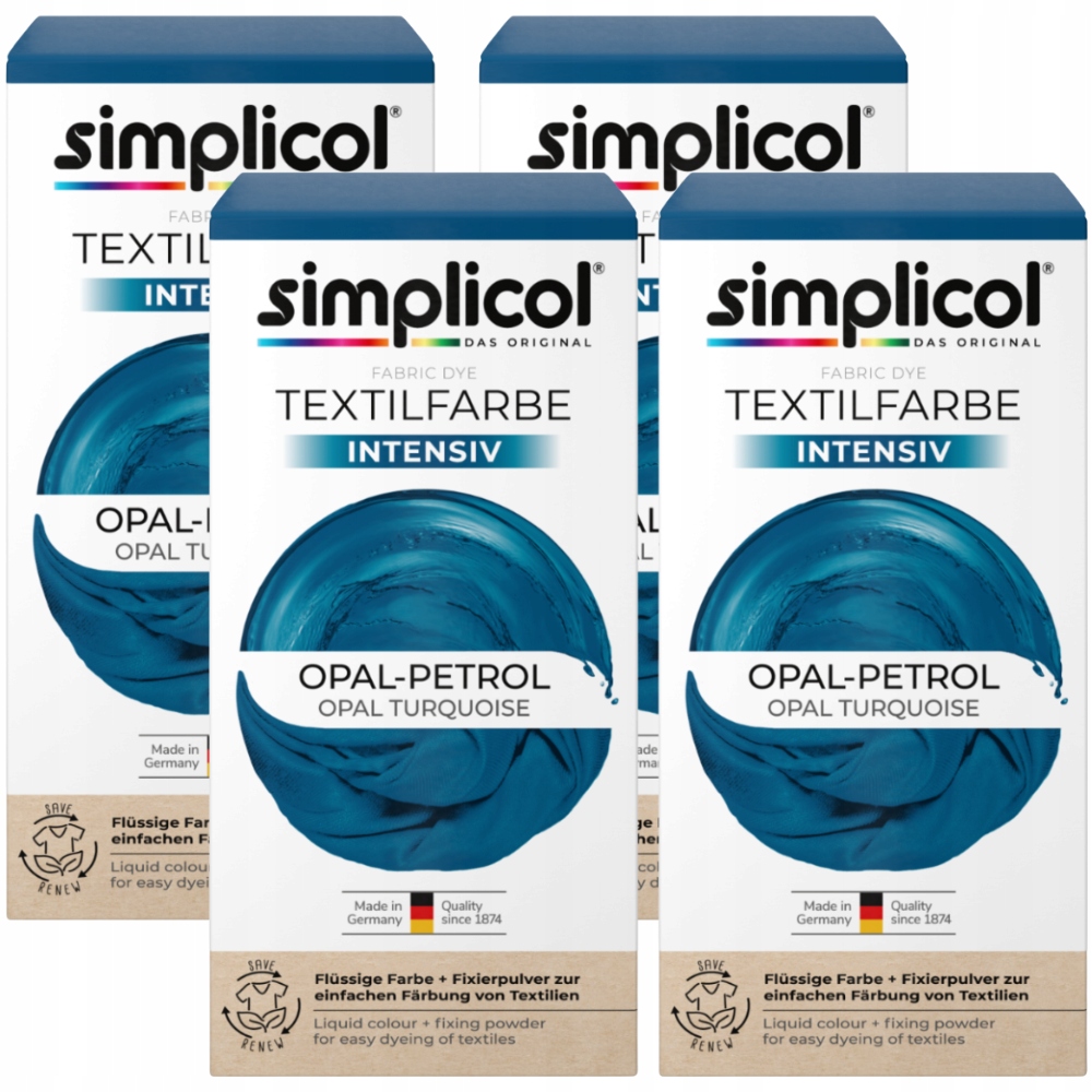 Levně Simplicol Intensiv barvivo na tkaniny Opal-Petrol 4 kusy
