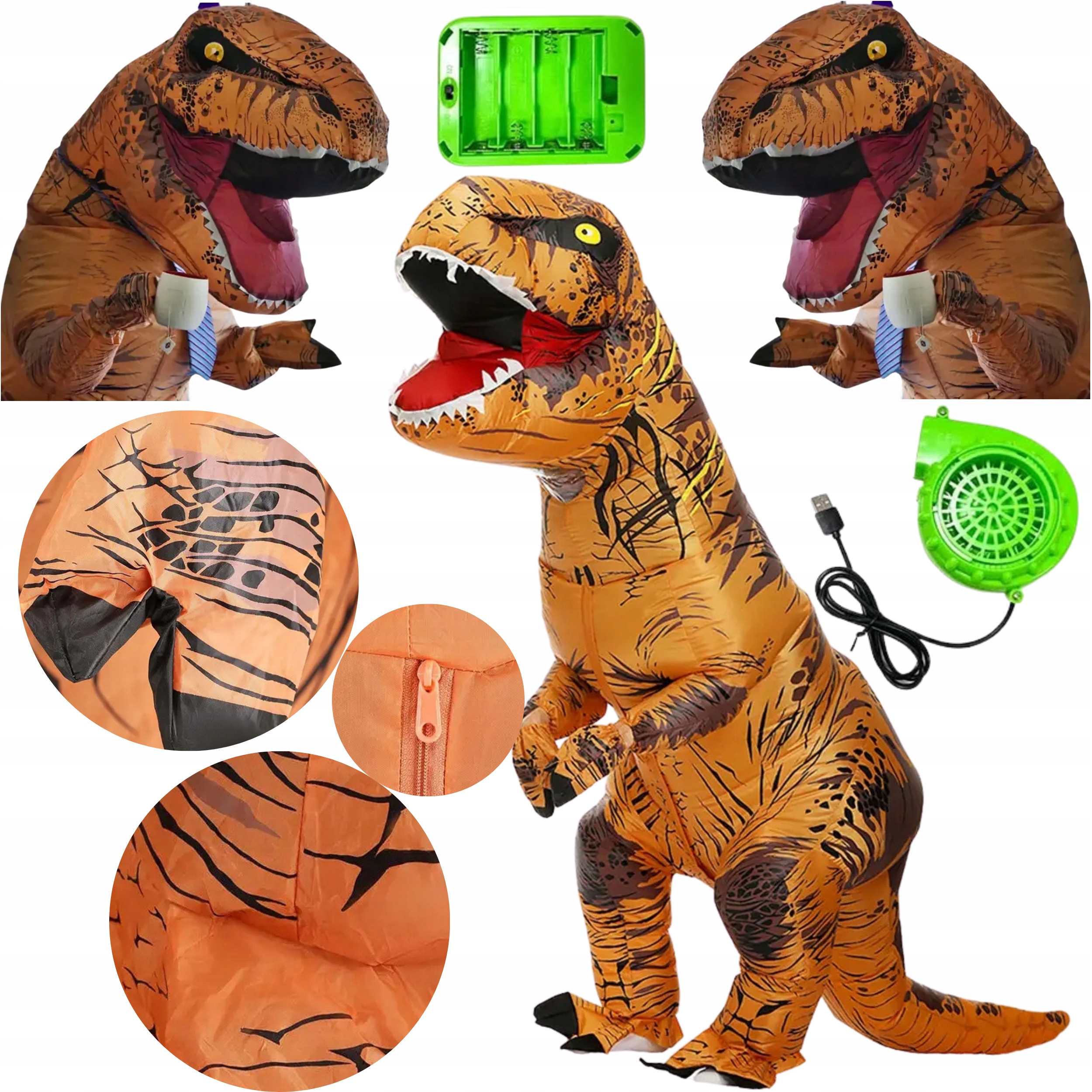 Kostým Dinosaurus T-Rex Nafukovací karnevalový kostým Dospělý 250 cm Převlek