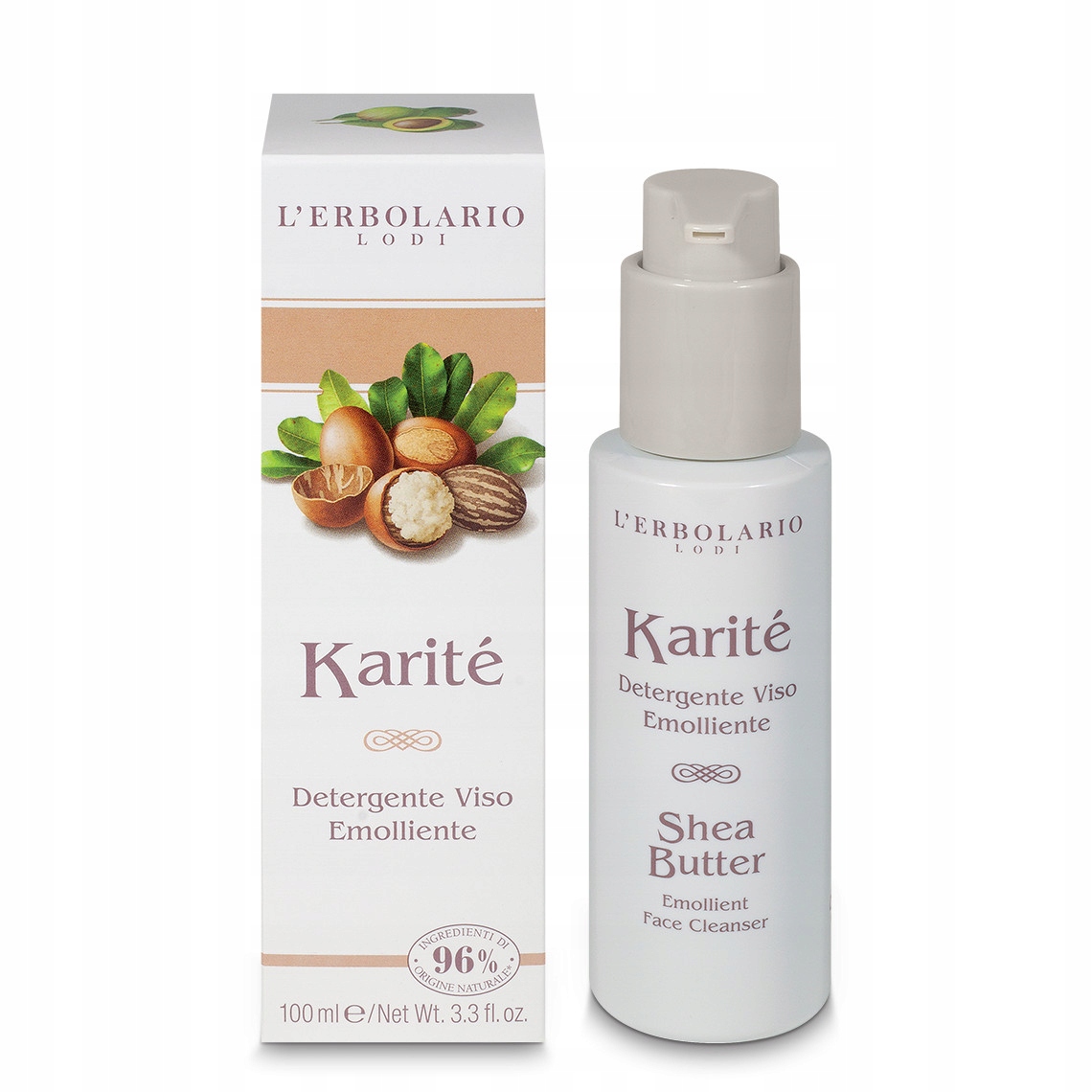 L'Erbolario Karité Změkčující emulze na mytí obličeje 100 ml