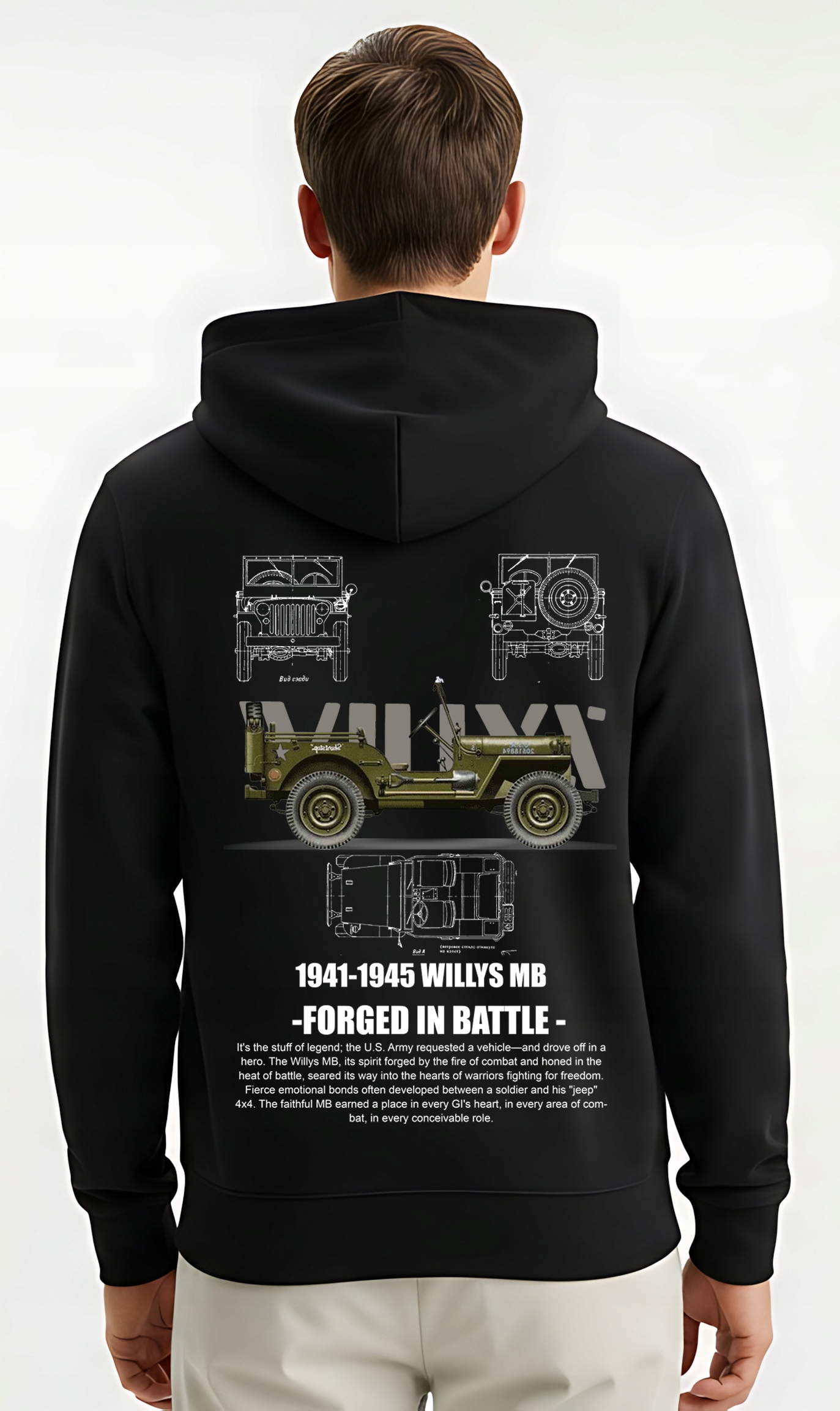 Bluza męska z Jeep Willys Us Army Wojsko dla niego S